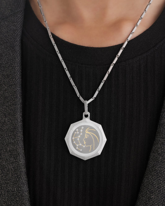 Virgo – Titanium Zodiac Pendant