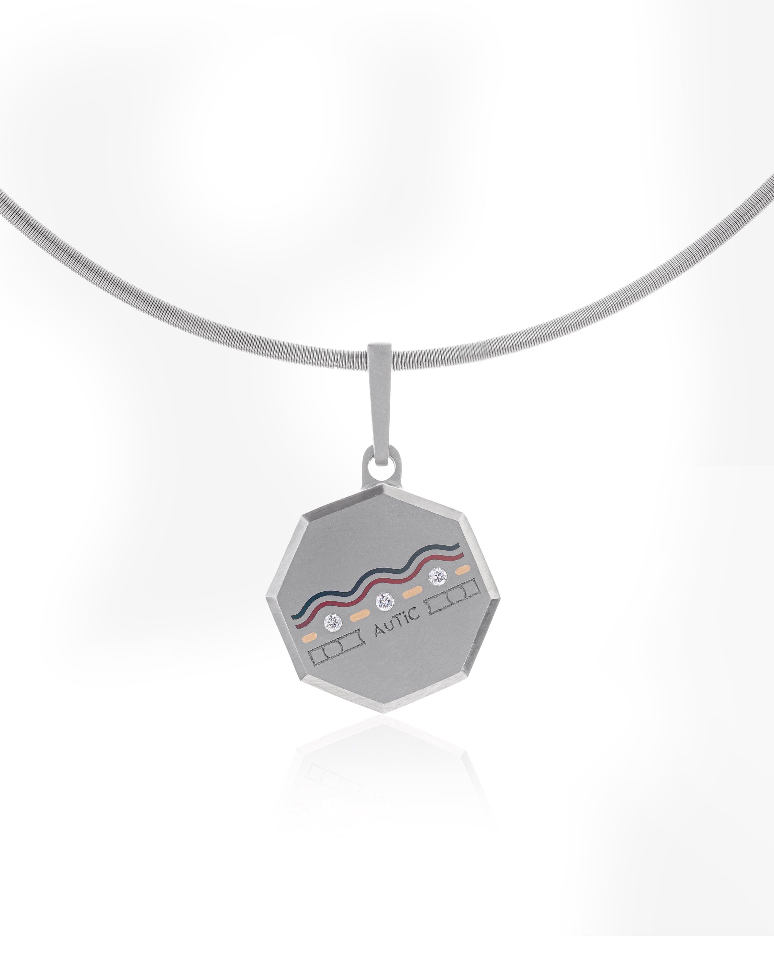 Mens's Silver Titanium pendant with Matte Finish