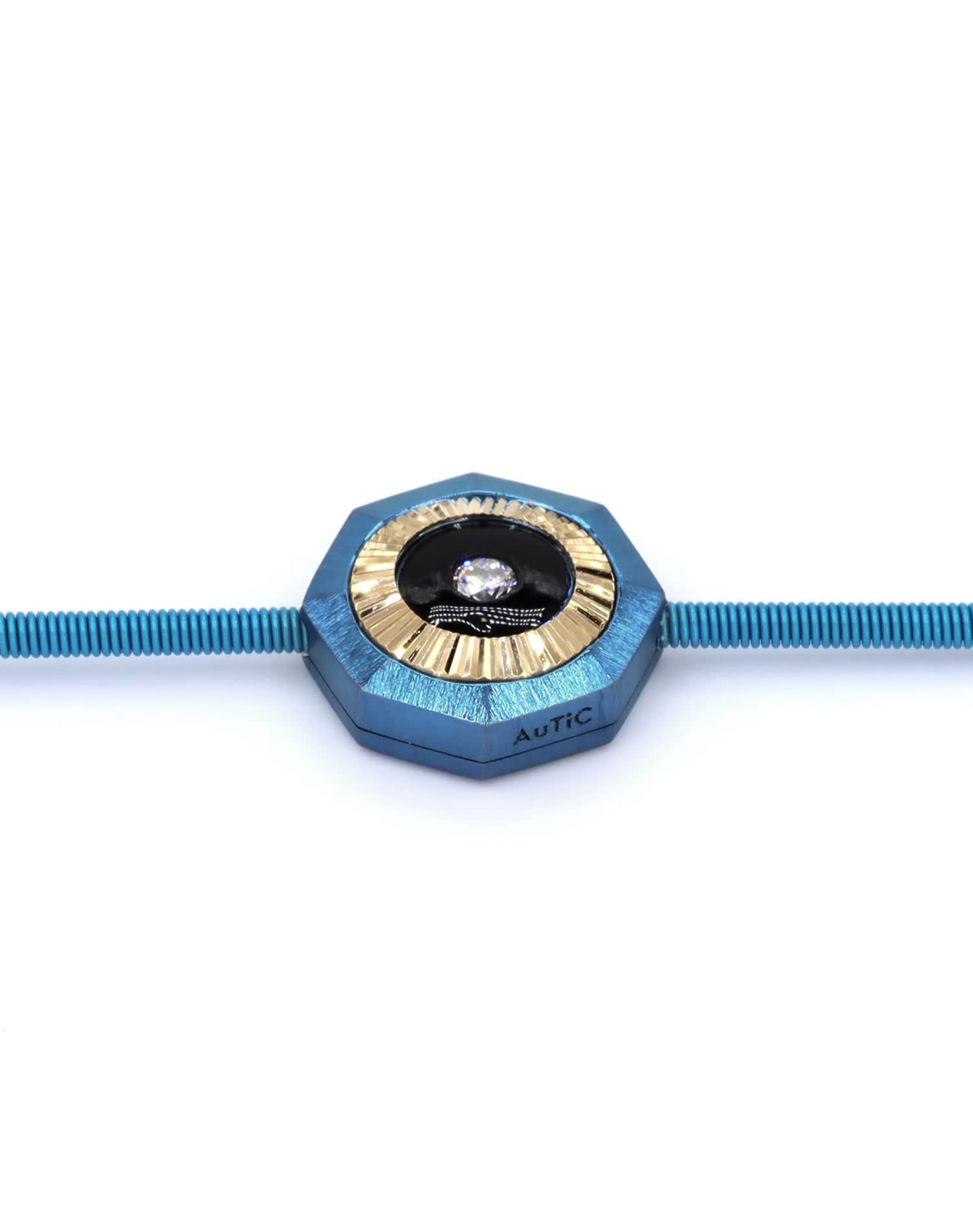 UniSex Blue titanium Bracelet with matte finish