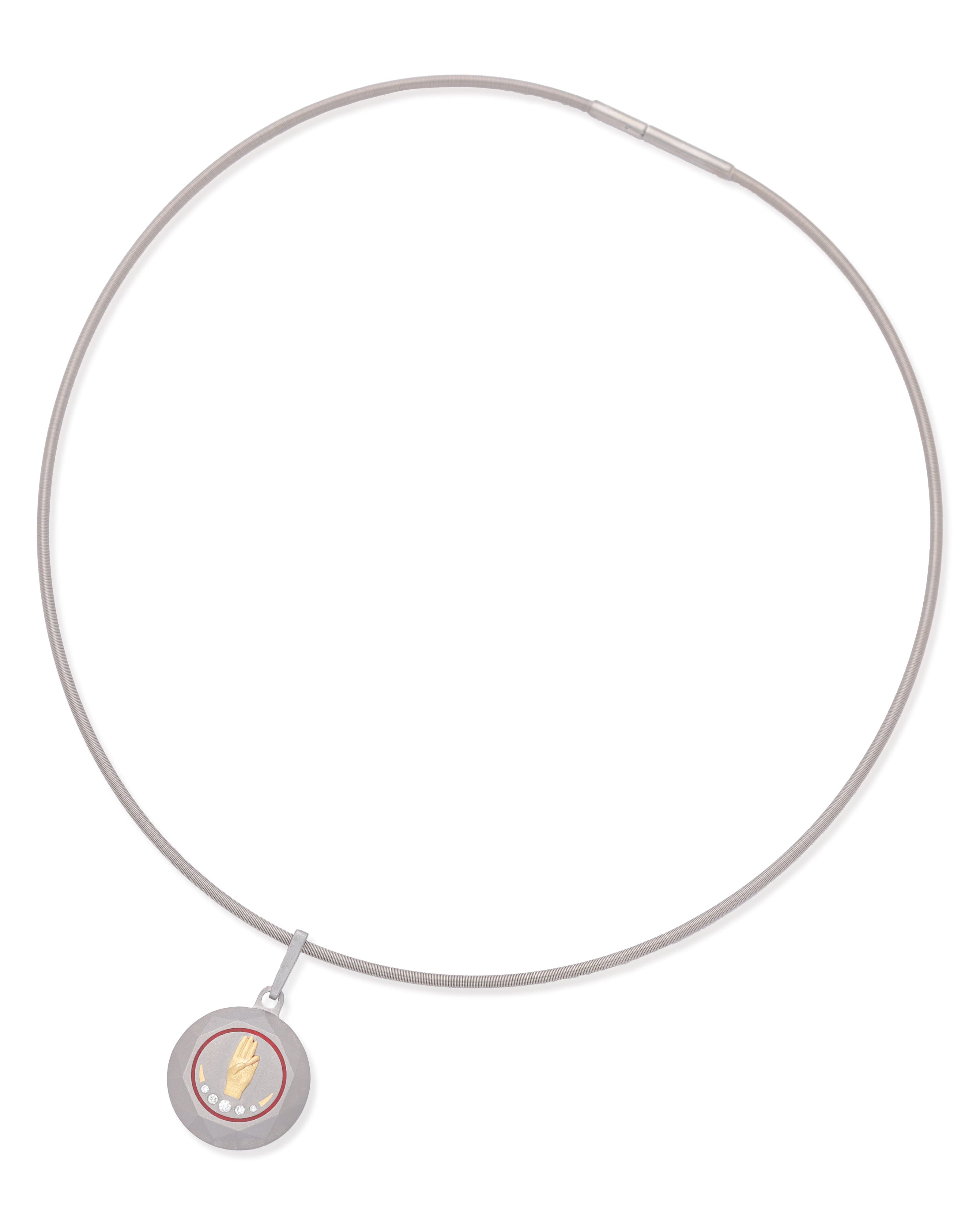 Unisex  Silver Titanium Pendant with Matte Finish