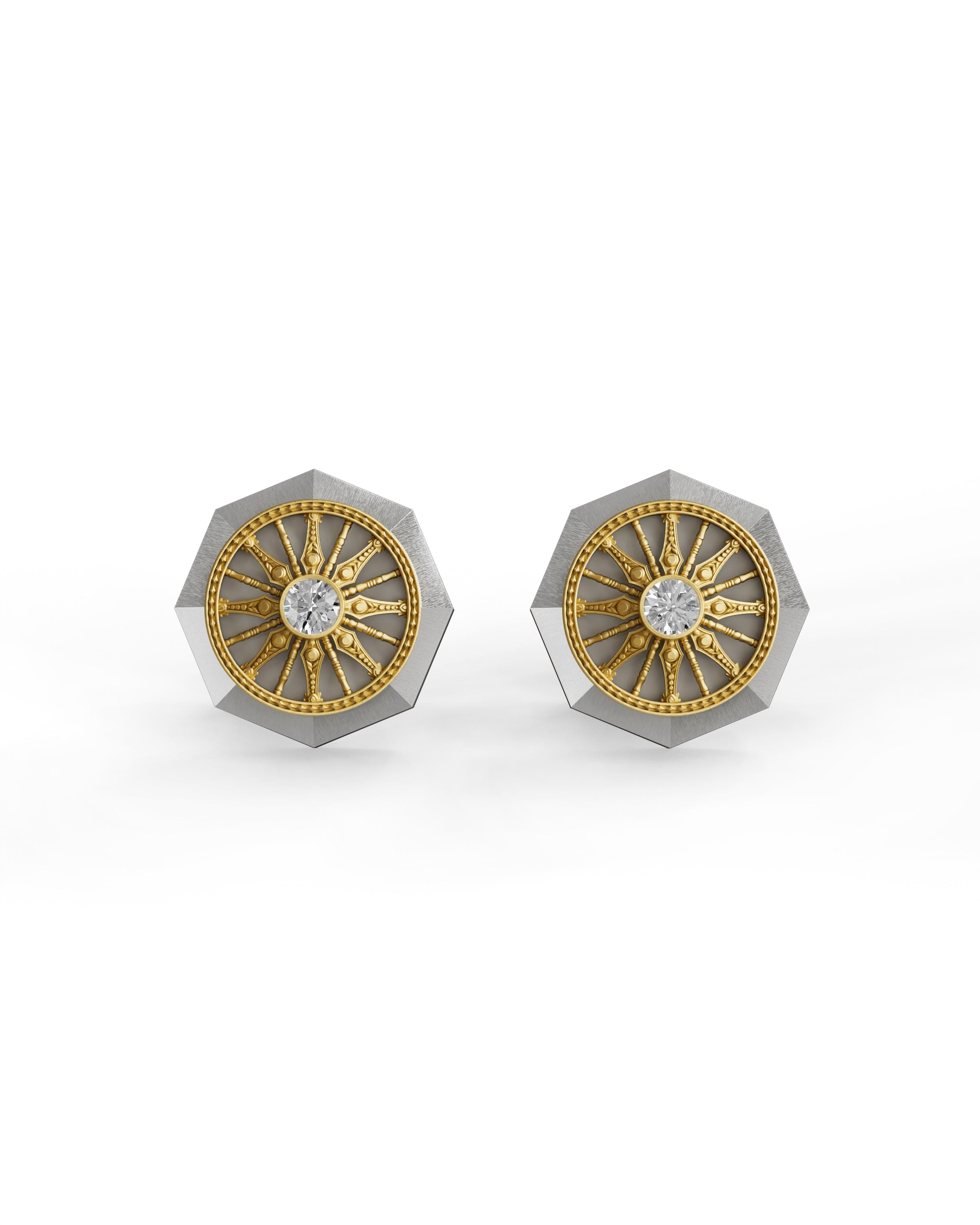 Men's  Silver Titanium Cufflink with Matte Finish