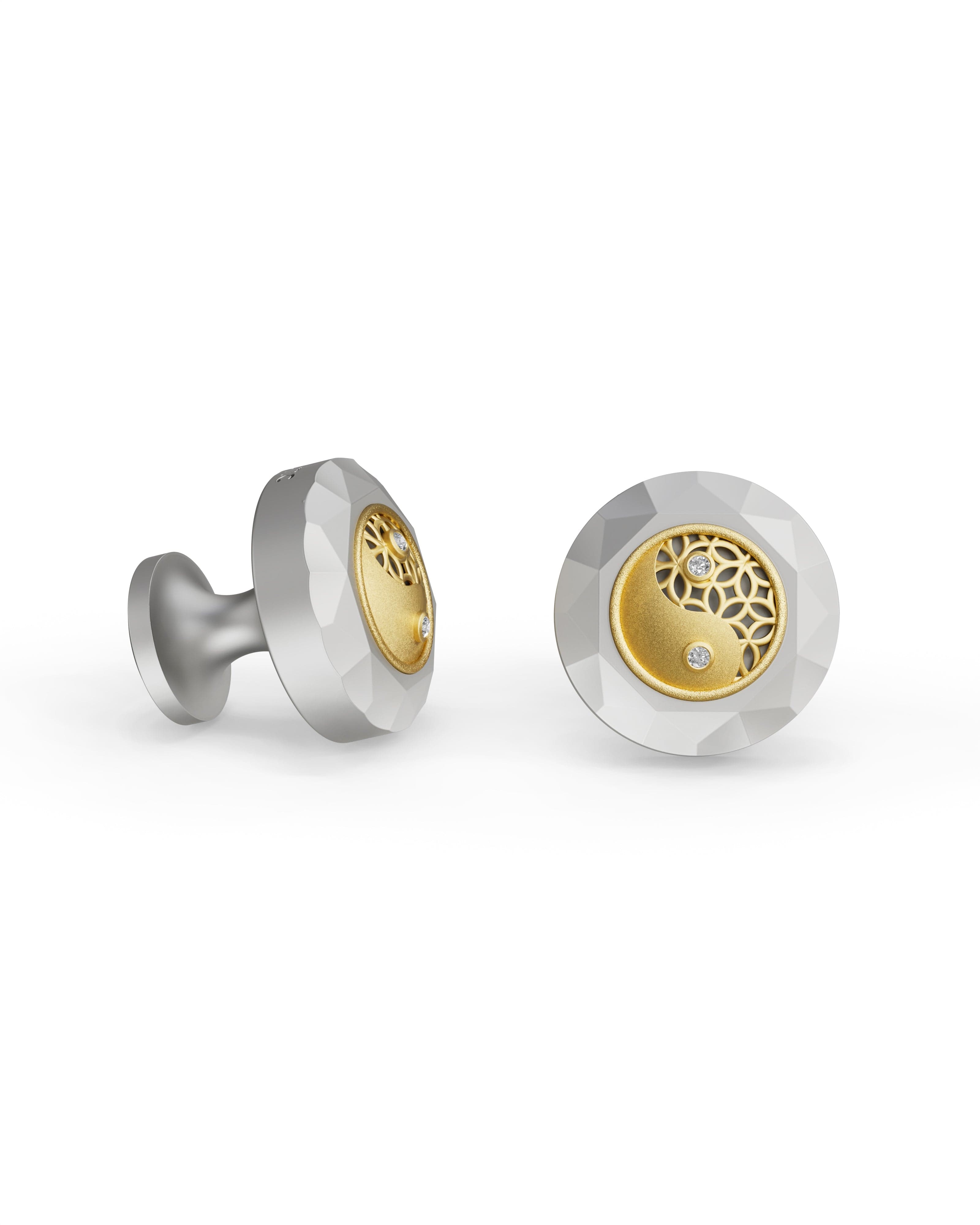 Men's  Silver Titanium Cufflink with Matte Finish