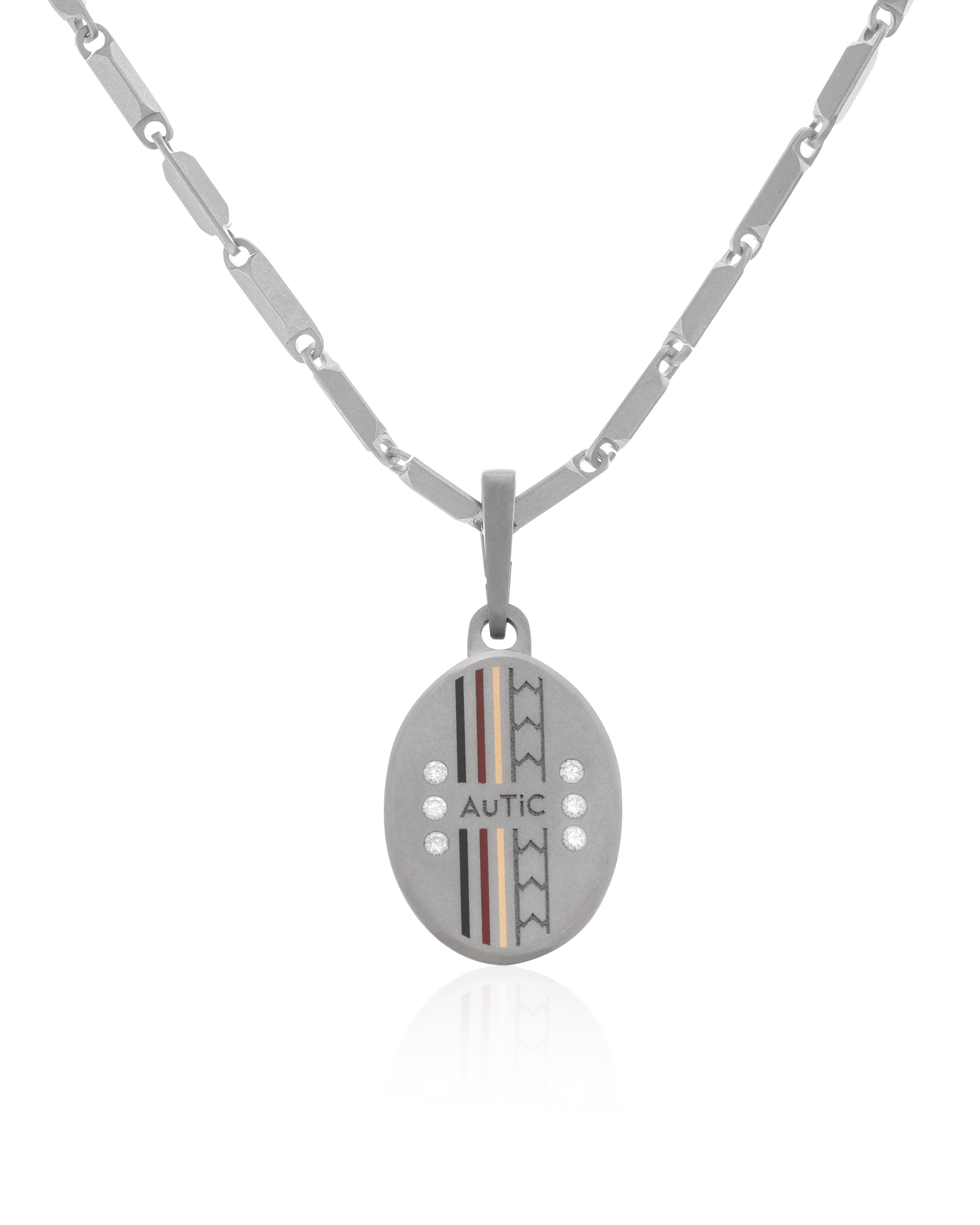 Mens's Silver Titanium Pendant with Matte Finish
