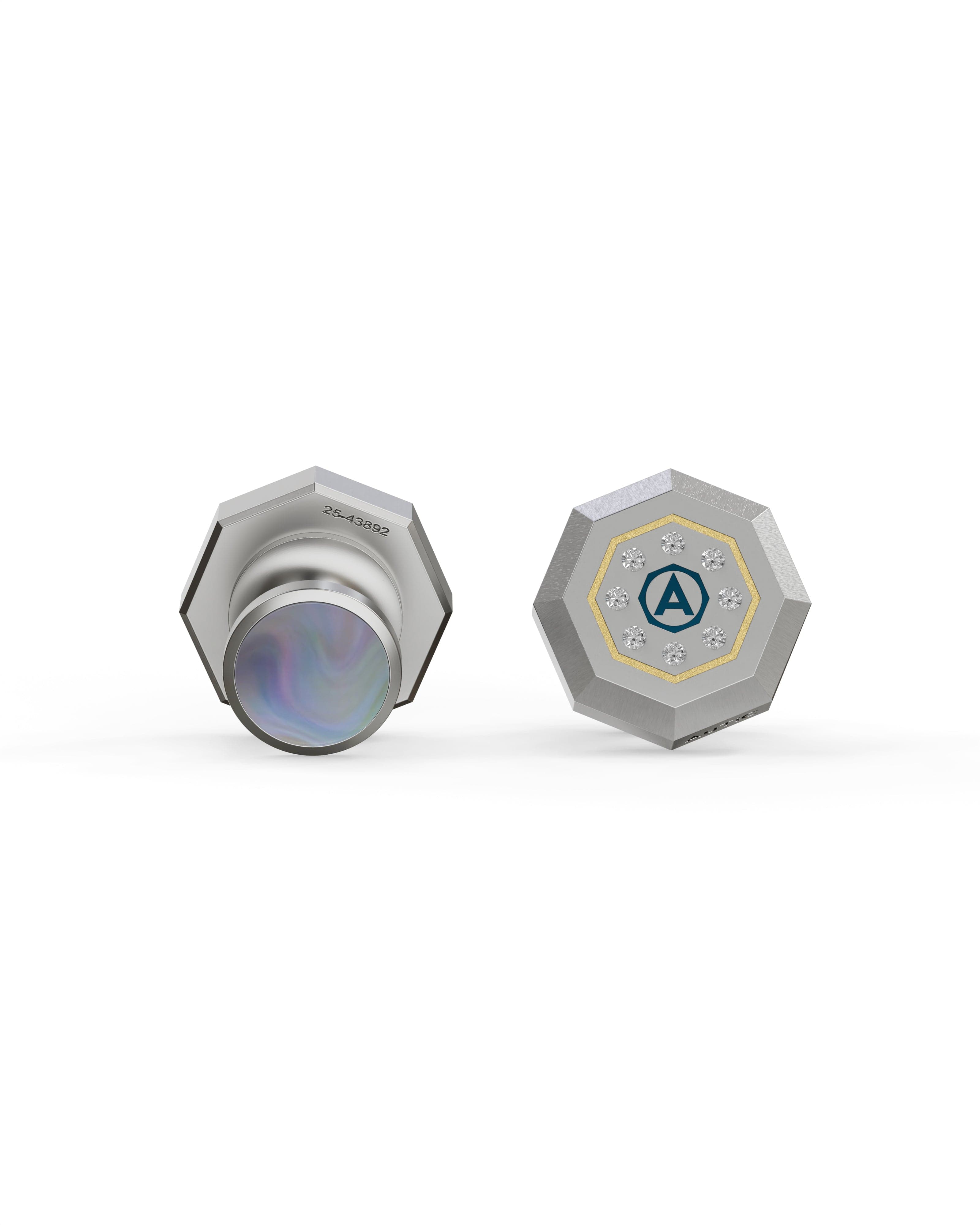 Men's  Silver Titanium Cufflink with Matte Finish
