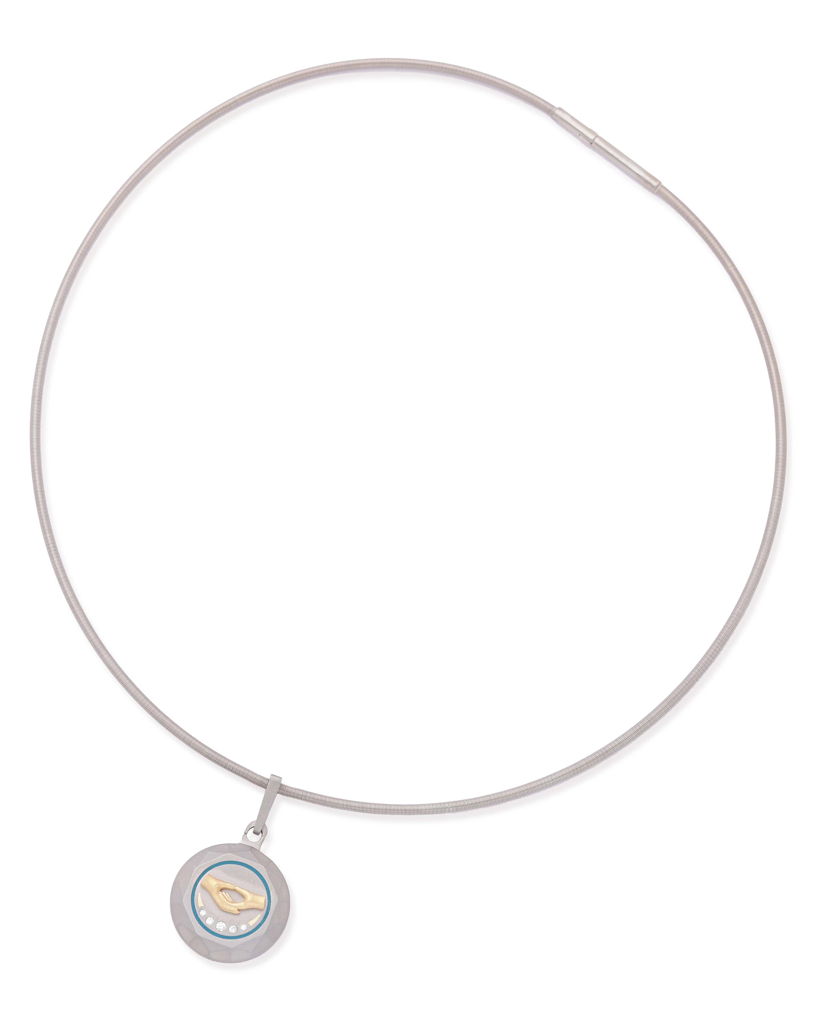 Unisex  Silver Titanium Pendant with Matte Finish