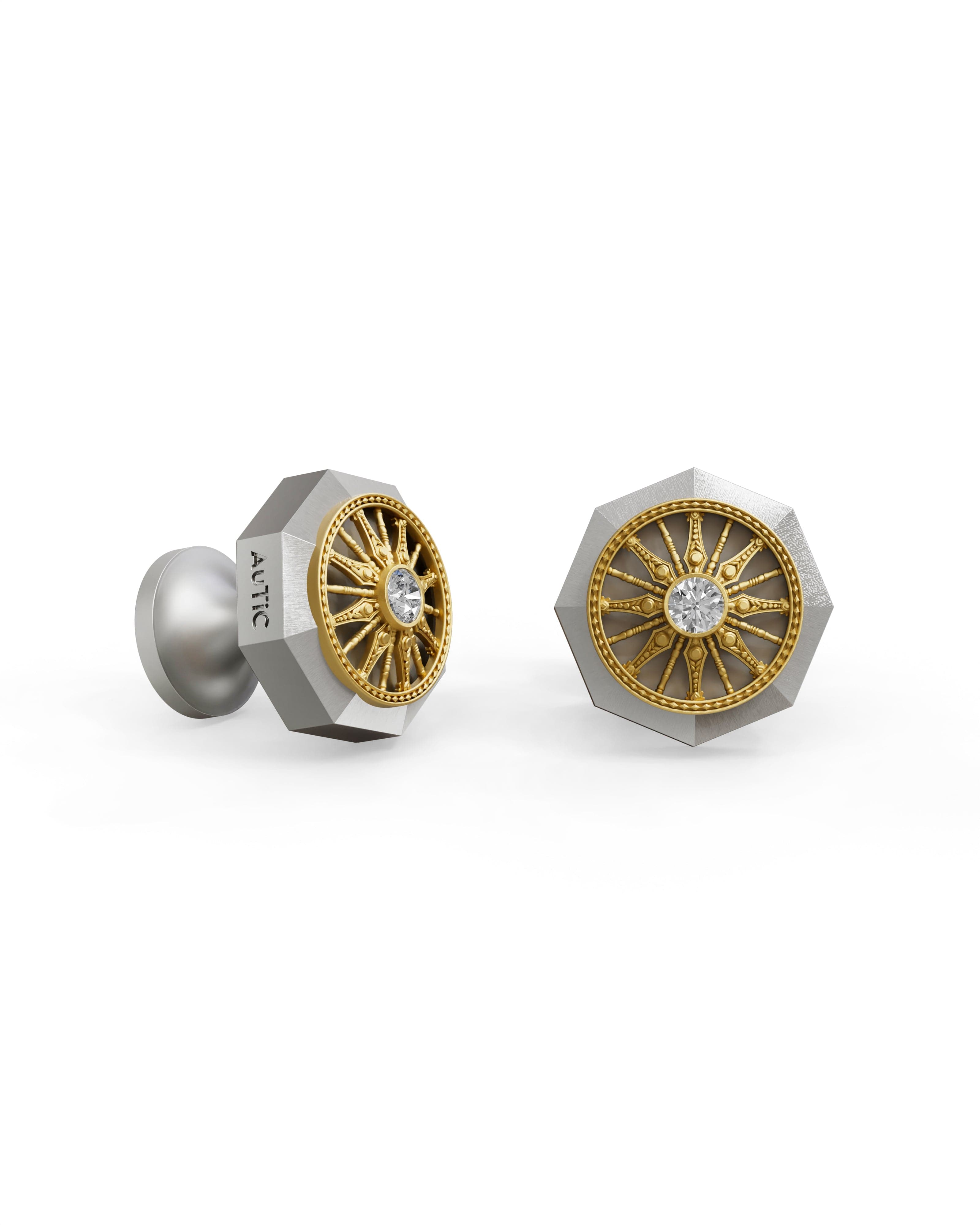 Men's  Silver Titanium Cufflink with Matte Finish