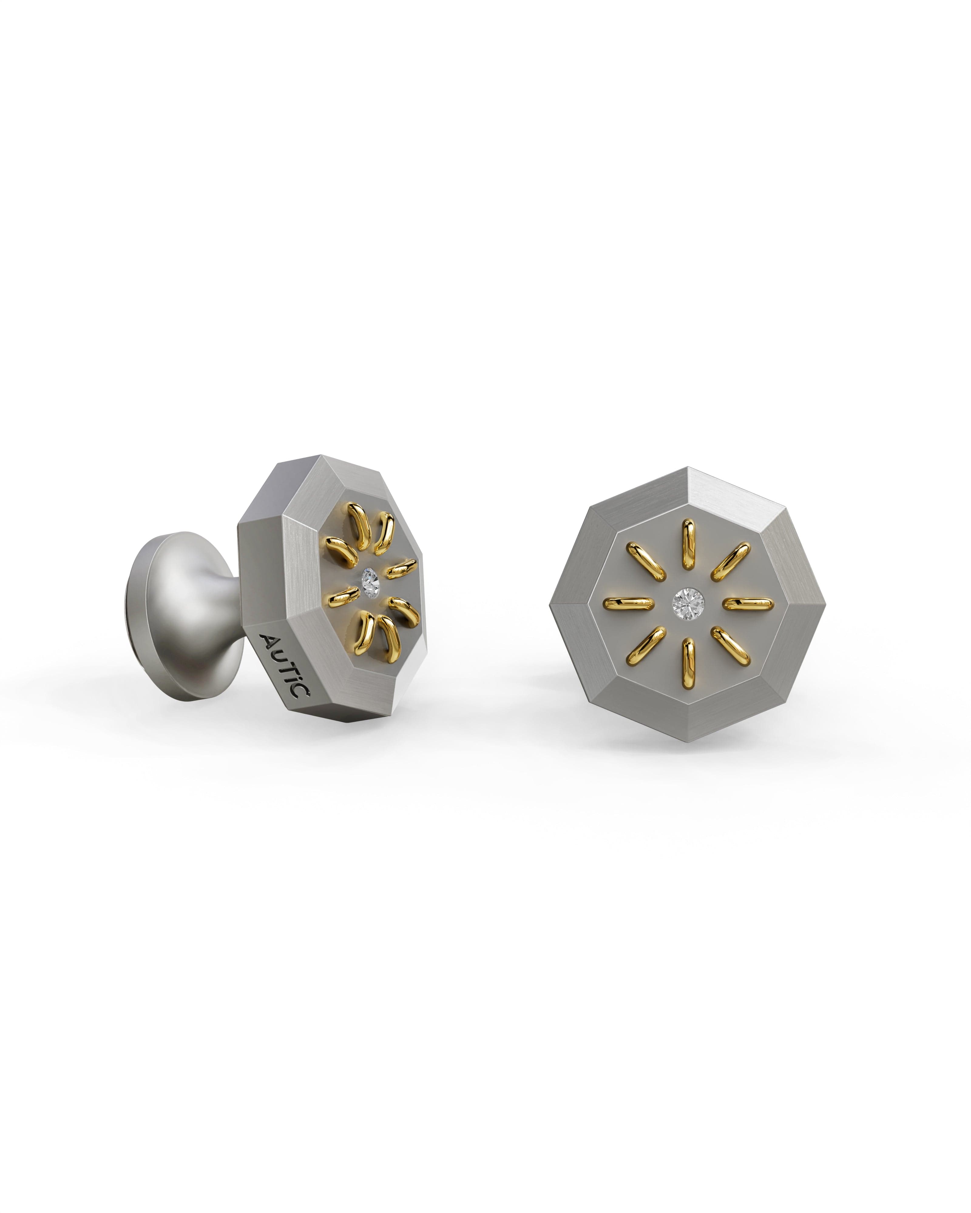 Men's  Silver Titanium Cufflink with Matte Finish
