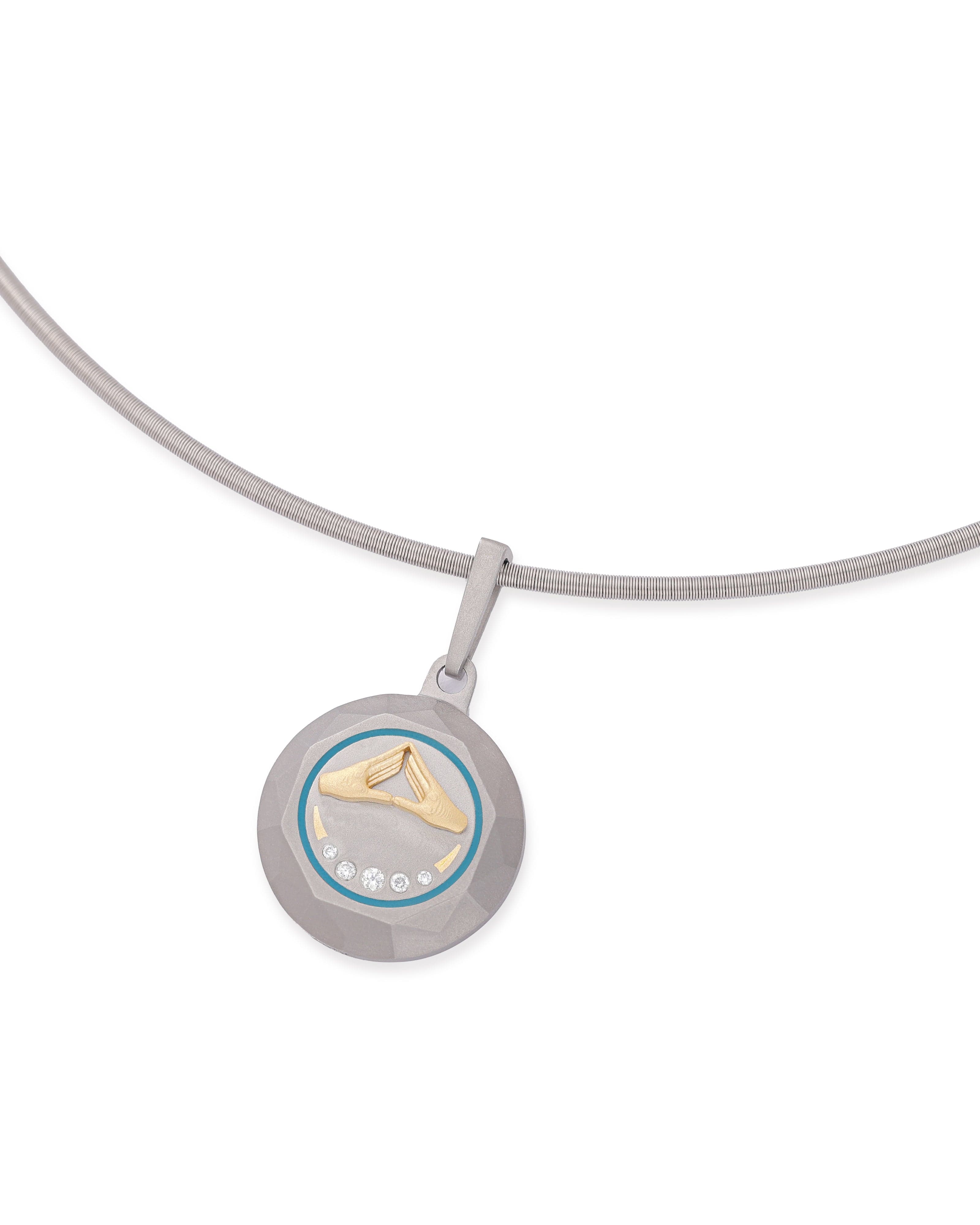 Unisex  Silver Titanium Pendant with Matte Finish