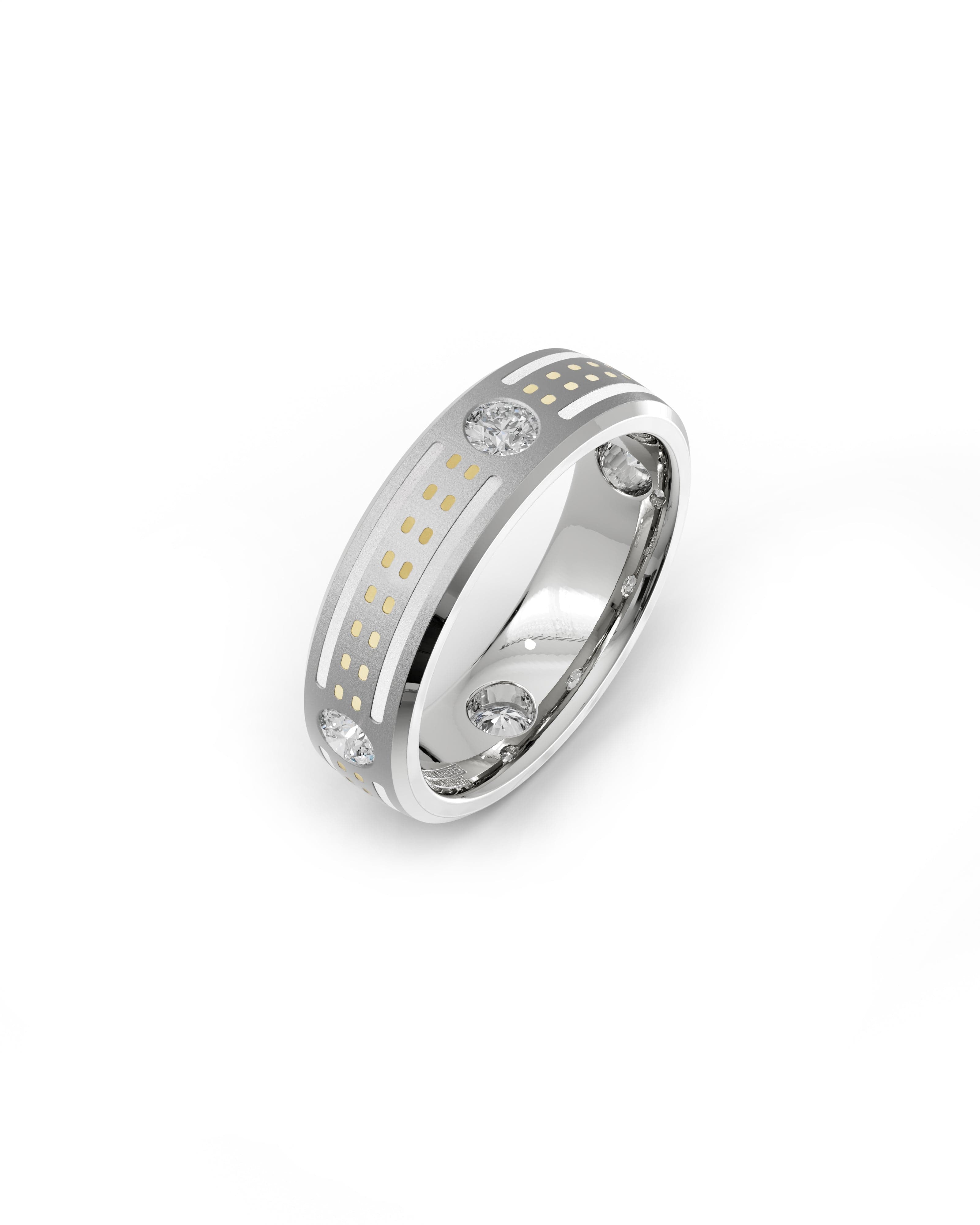Mens's Silver Titanium Ring with Matte Finish