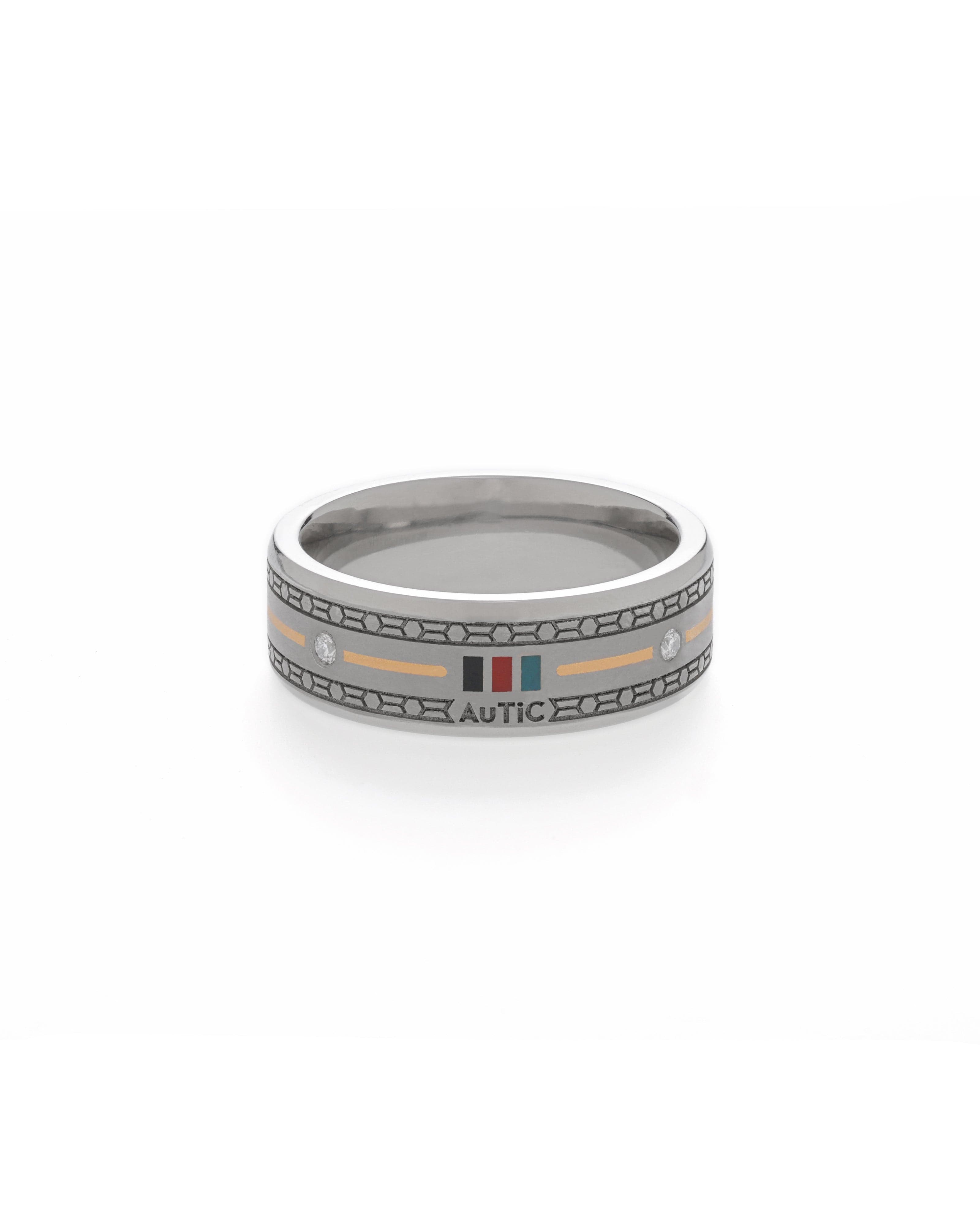 Mens's Silver Titanium Ring with Matte Finish