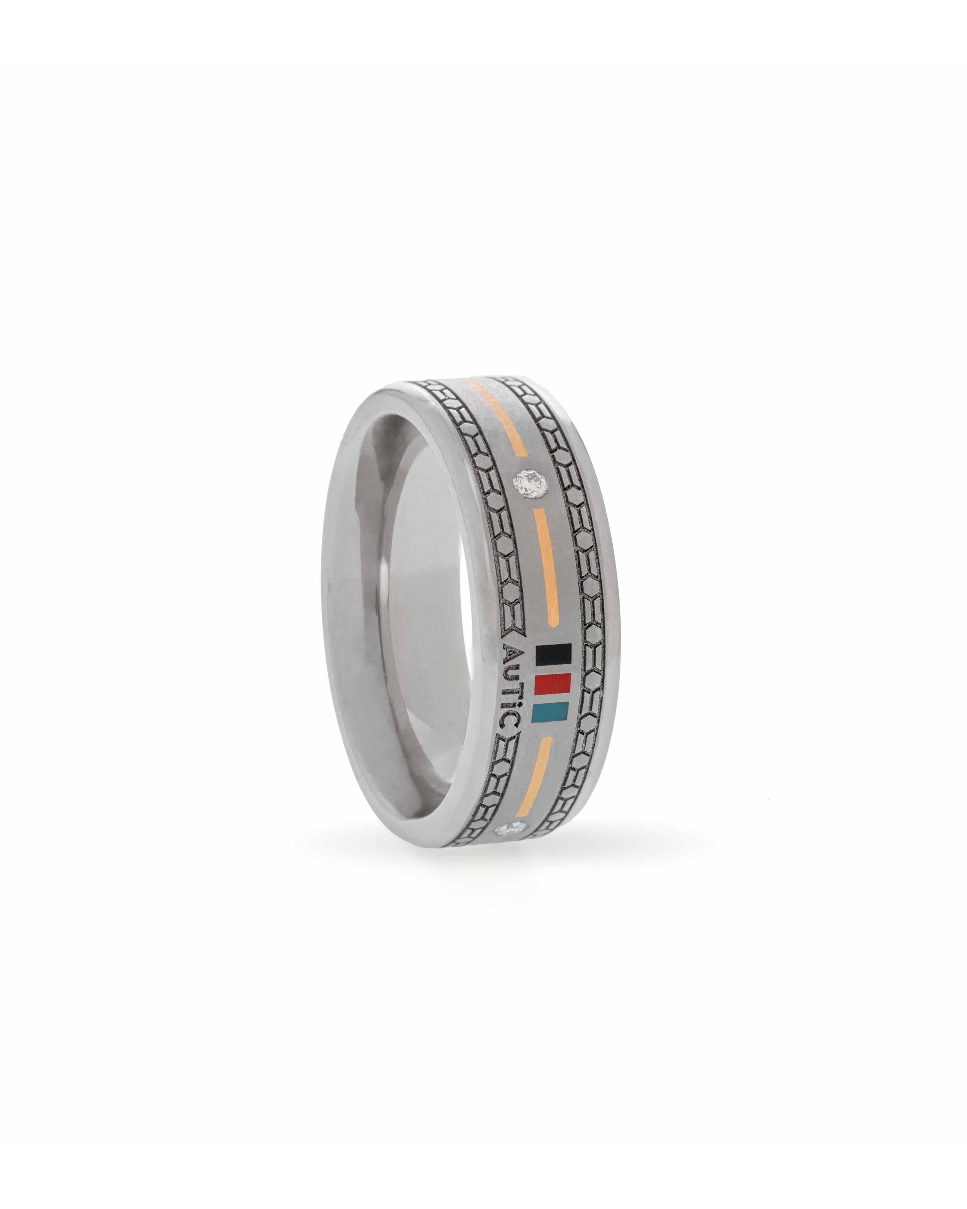 Mens's Silver Titanium Ring with Matte Finish
