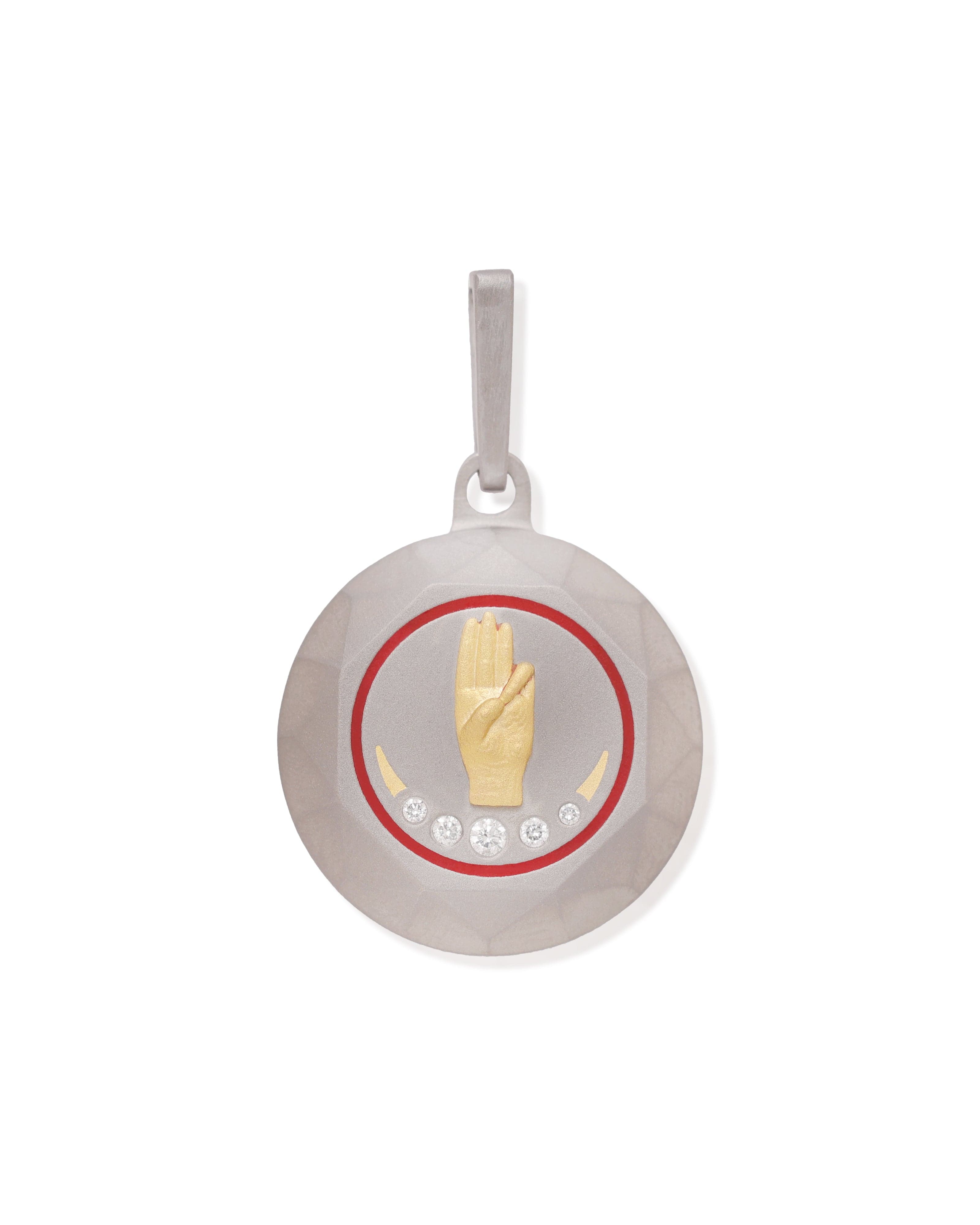 Unisex  Silver Titanium Pendant with Matte Finish