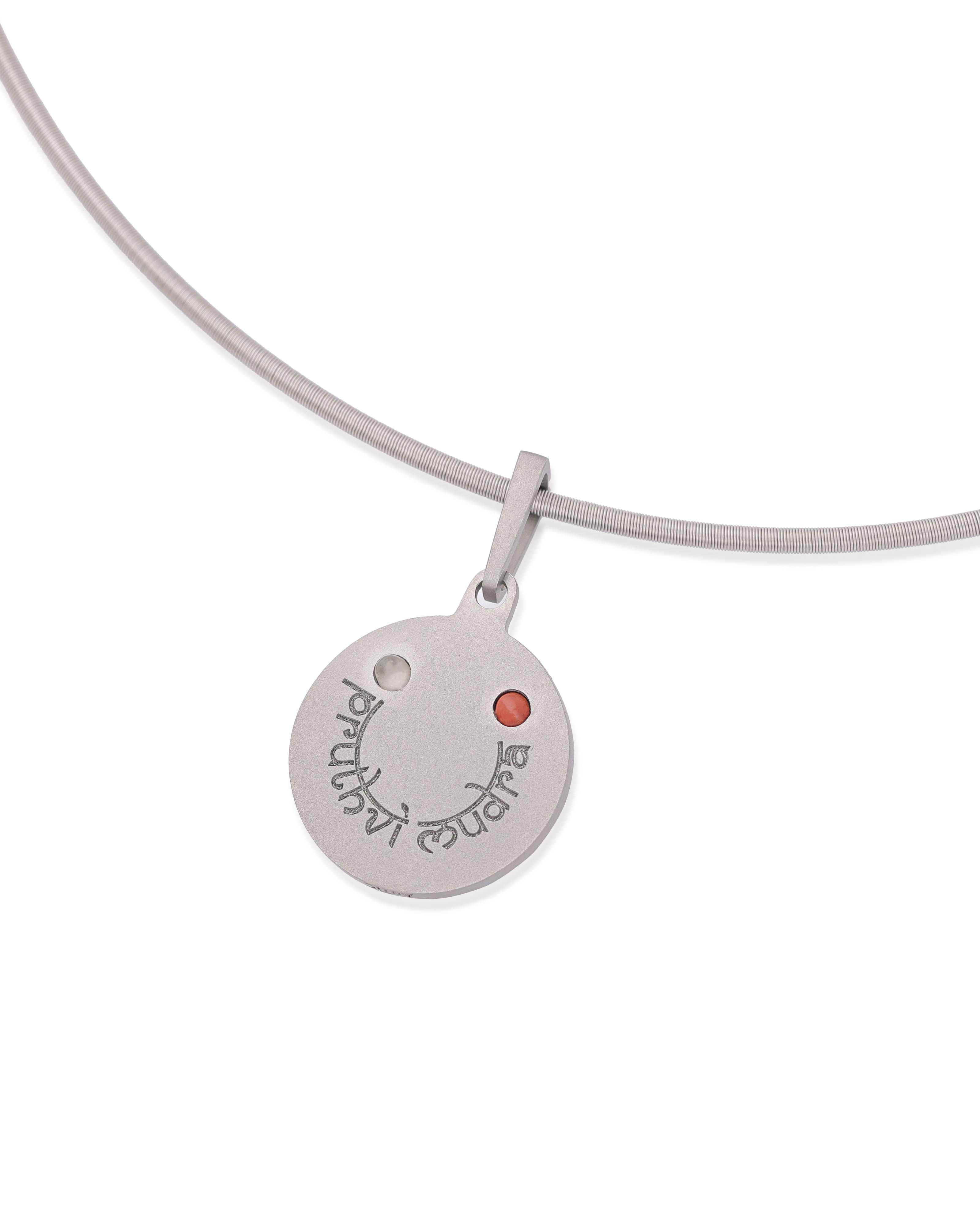 Unisex  Silver Titanium Pendant with Matte Finish