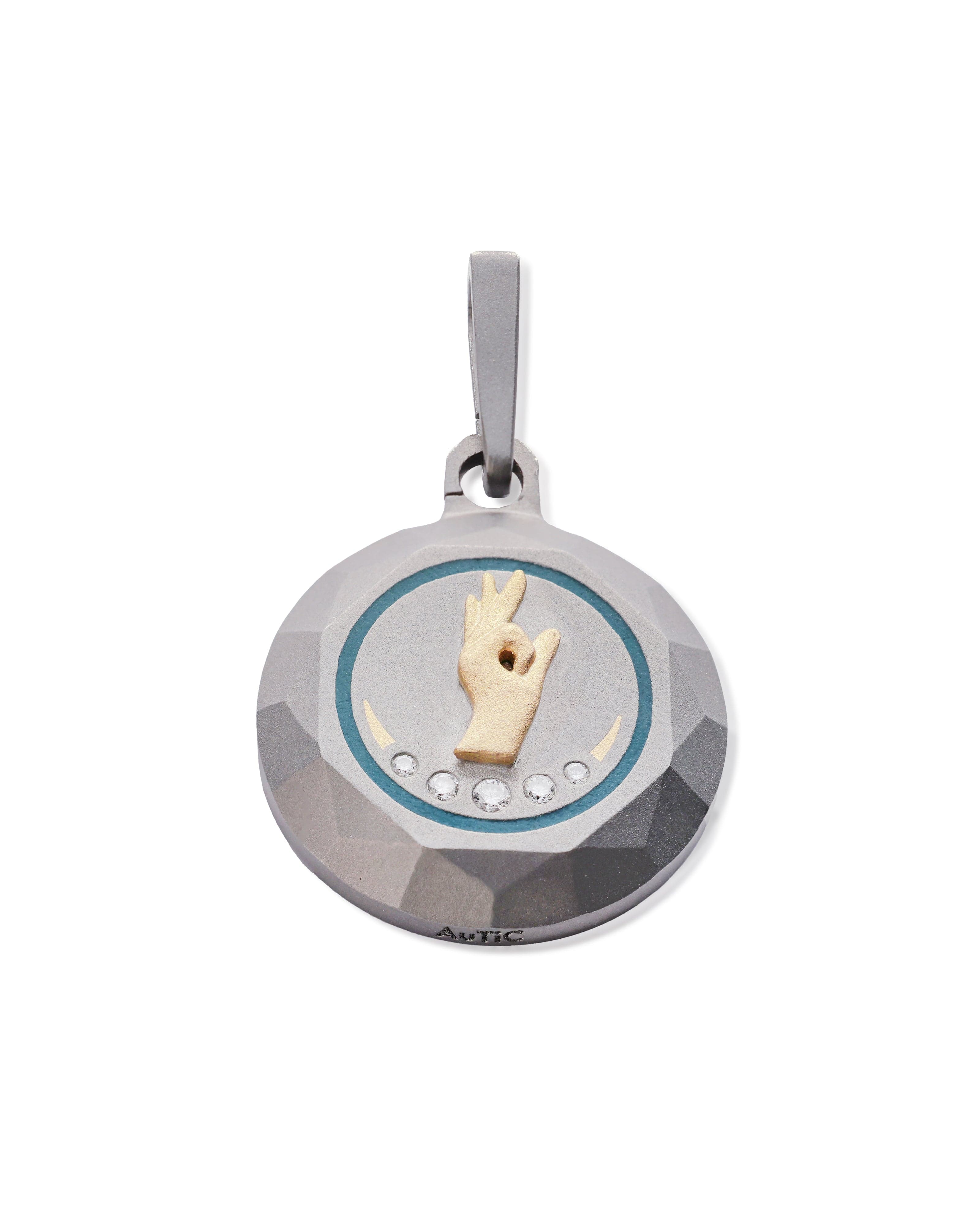 Unisex  Silver Titanium Pendant with Matte Finish