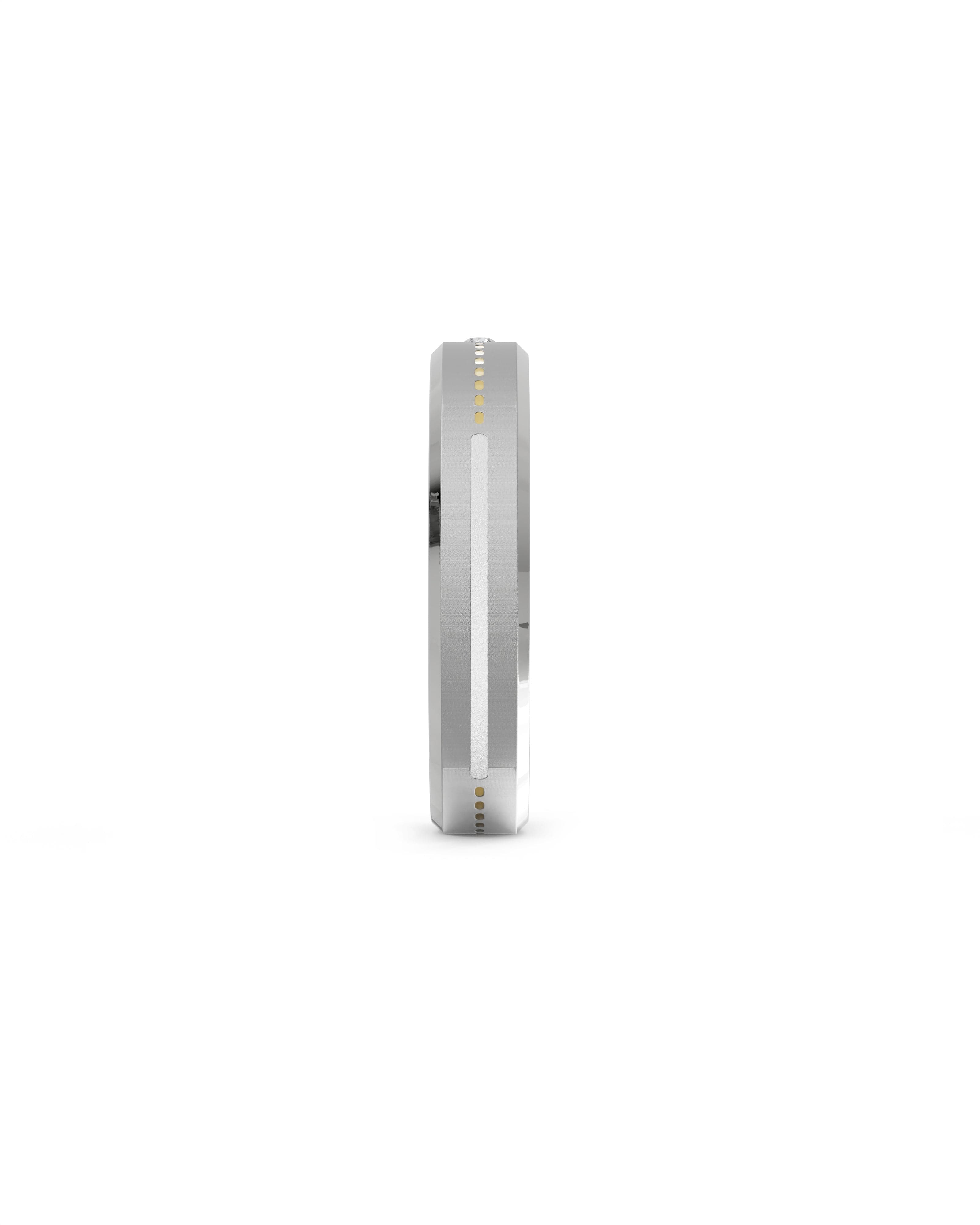 Mens's Silver Titanium Ring with Matte Finish