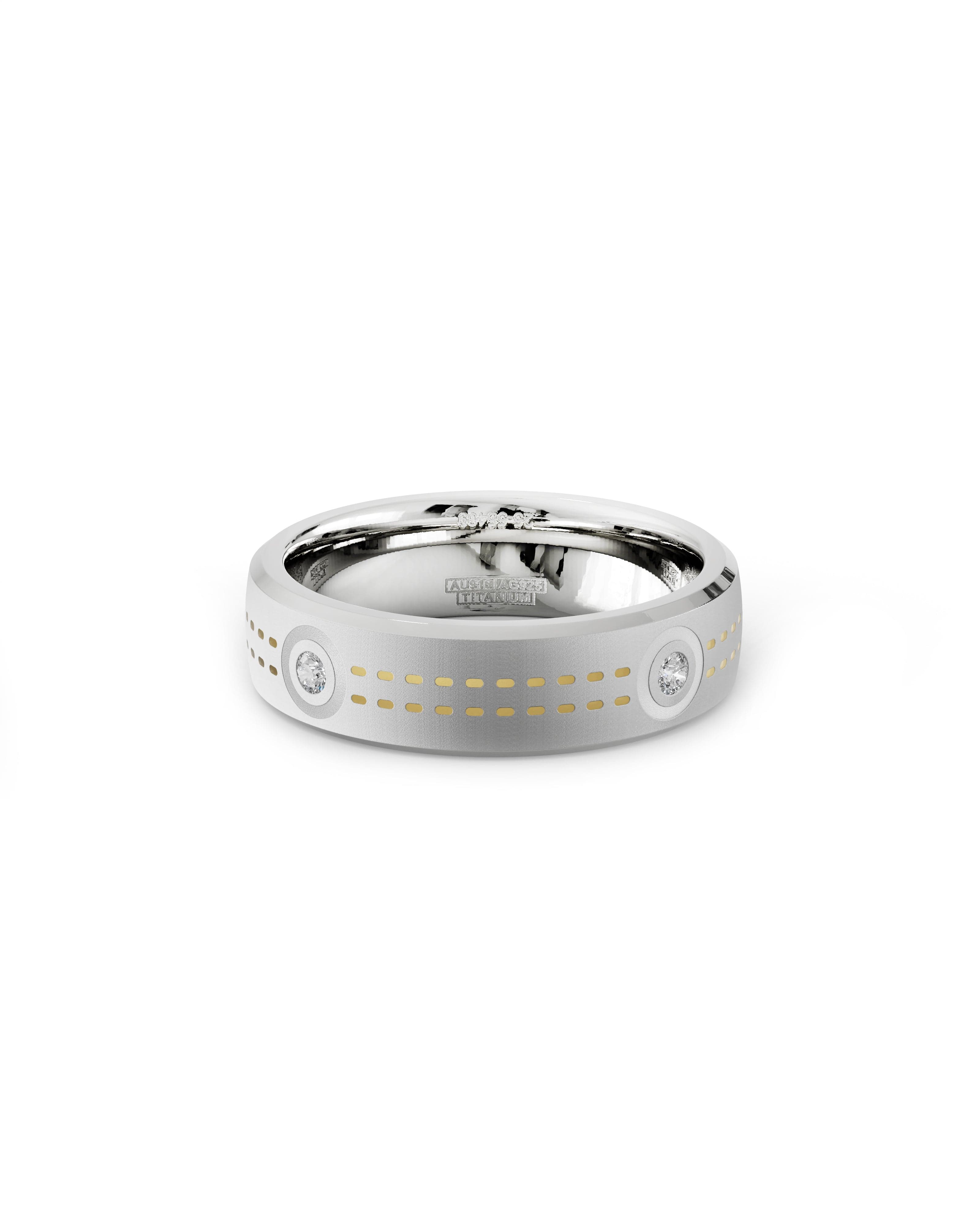 Mens's Silver Titanium Ring with Matte Finish