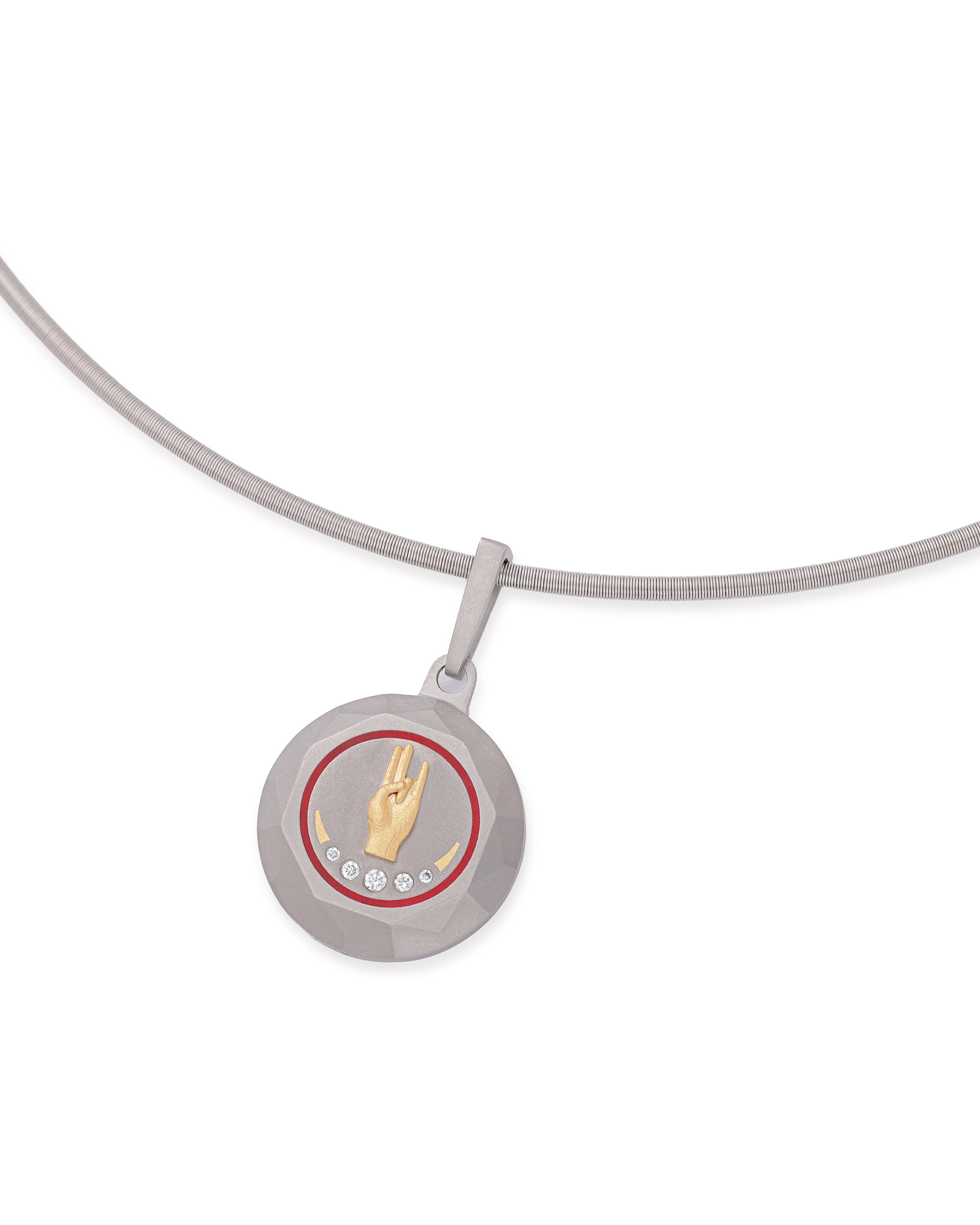 Unisex  Silver Titanium Pendant with Matte Finish