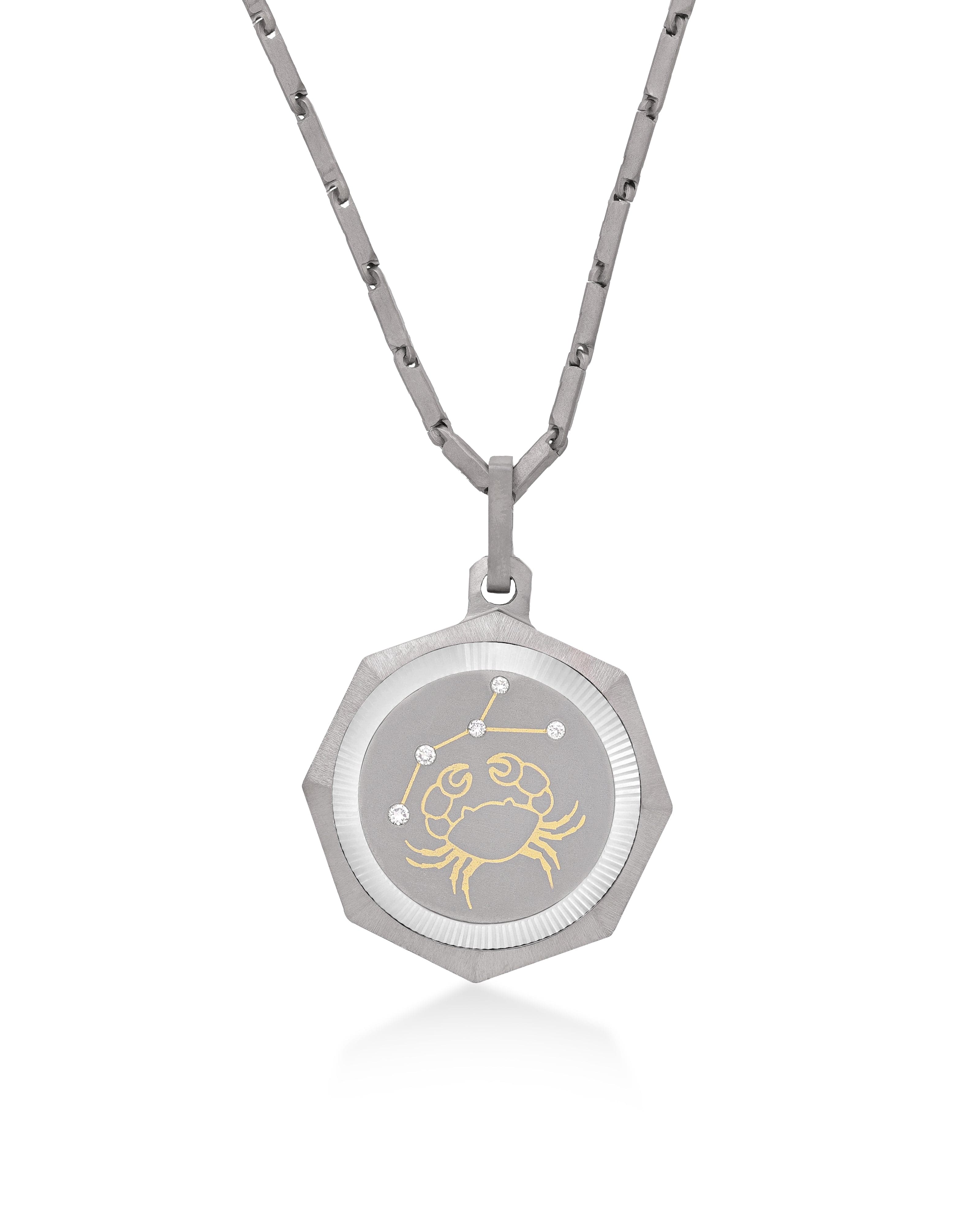 Cancer – Titanium Zodiac Pendant.