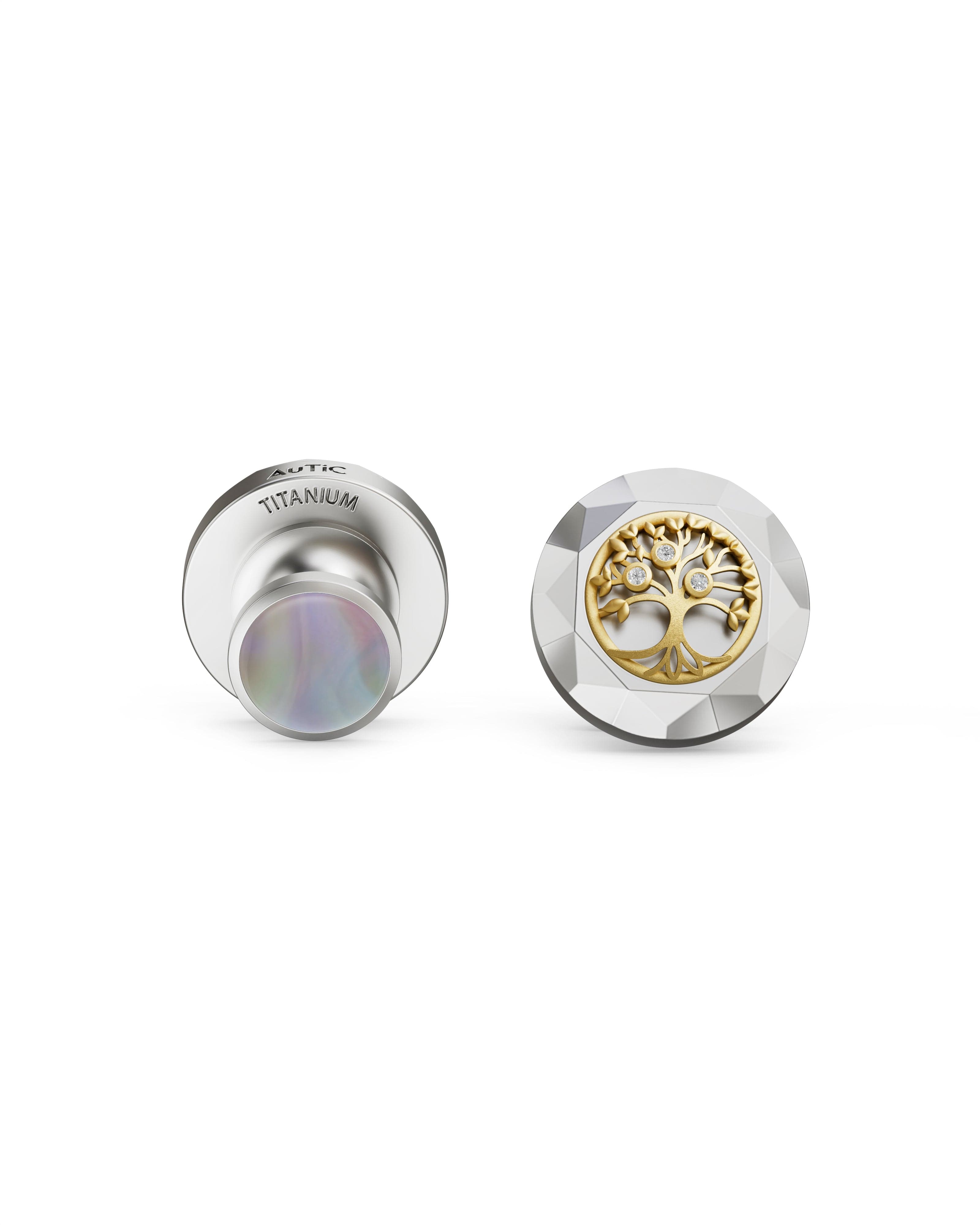Men's  Silver Titanium Cuffllink with Matte Finish