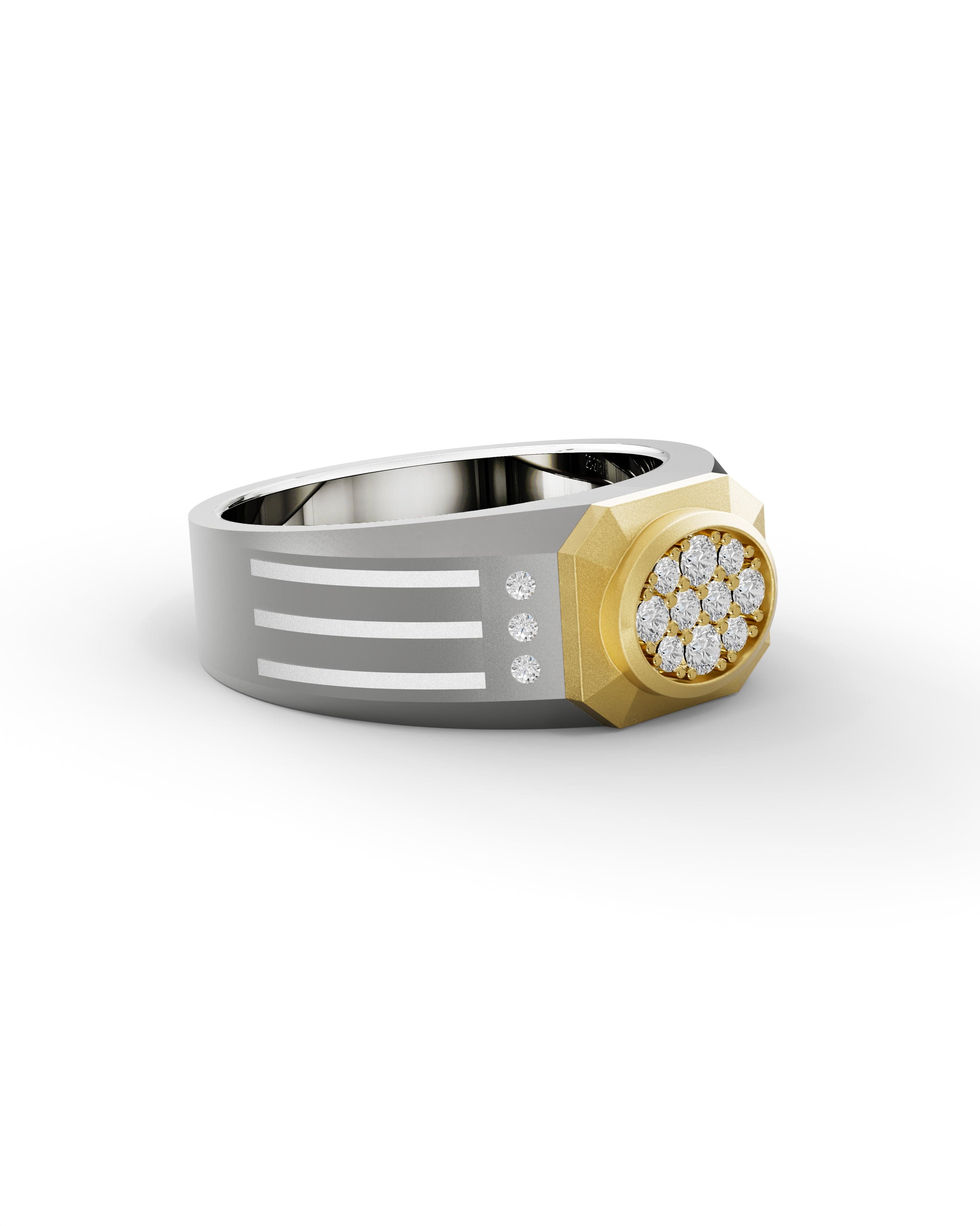 Men's Silver Titanium Ring with Matte Finish