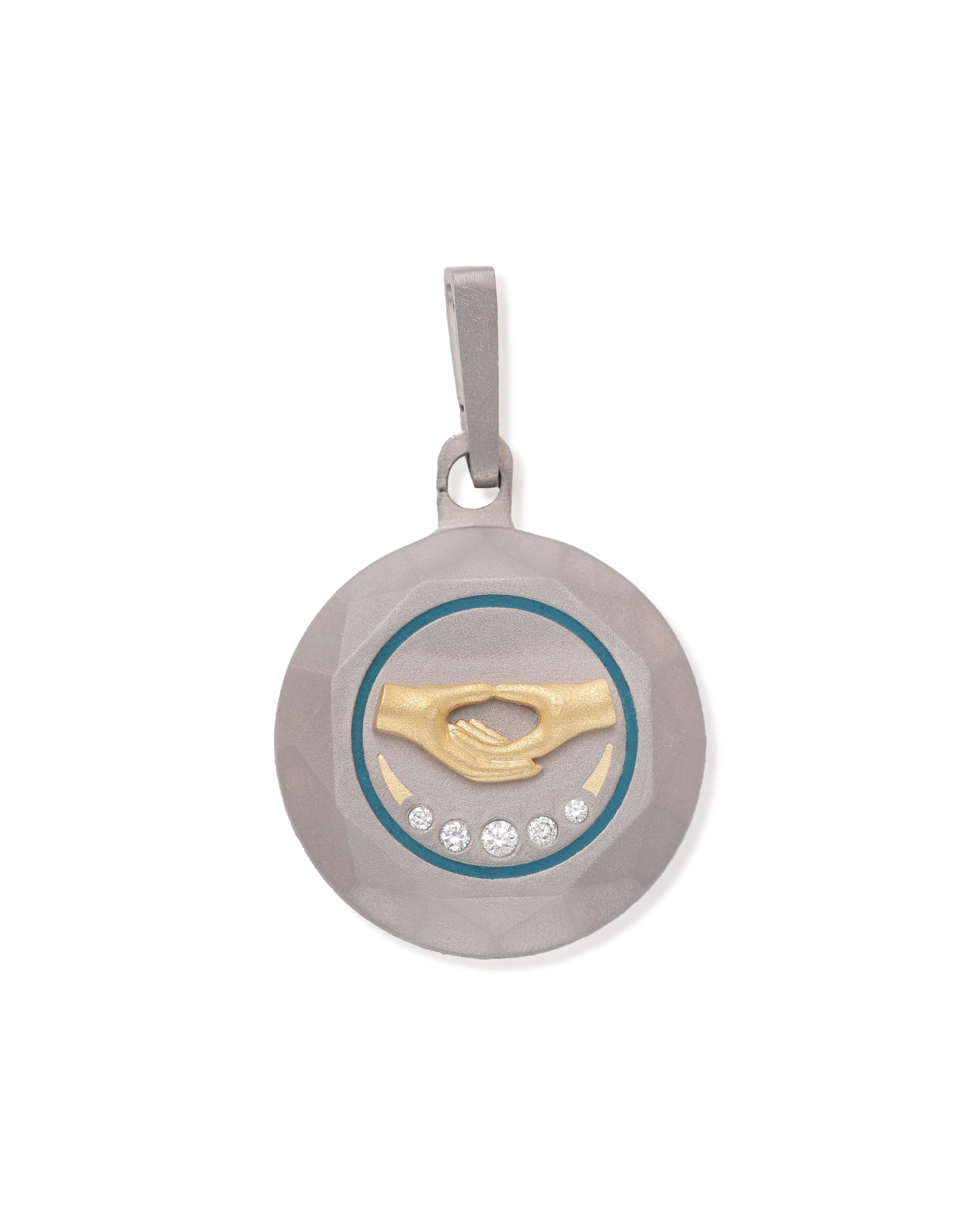 Unisex  Silver Titanium Pendant with Matte Finish