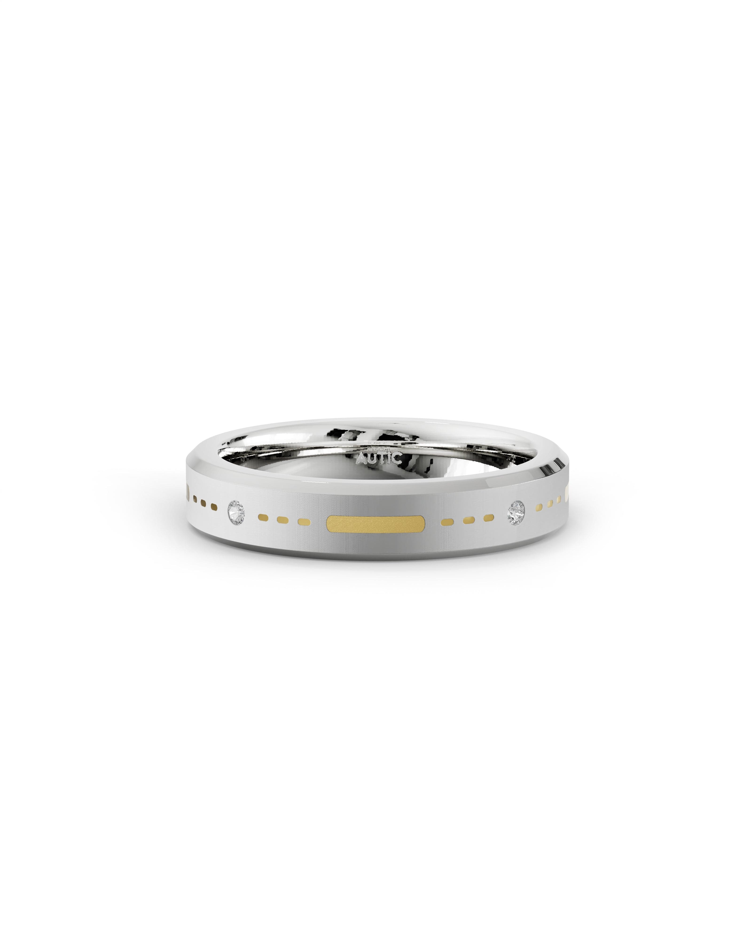 Mens's Silver Titanium Ring with Matte Finish