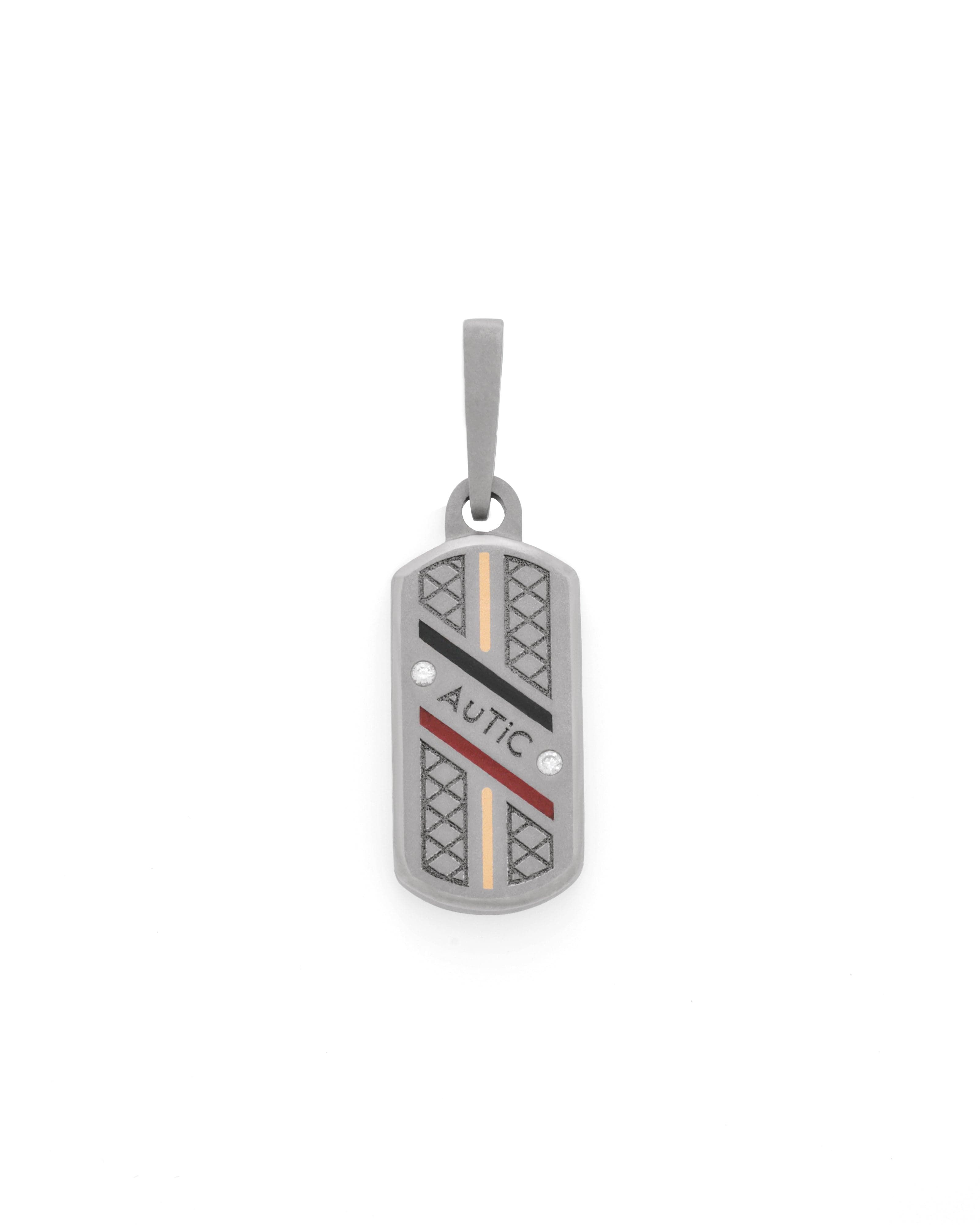 Mens's Silver Titanium Pendant with Matte Finish
