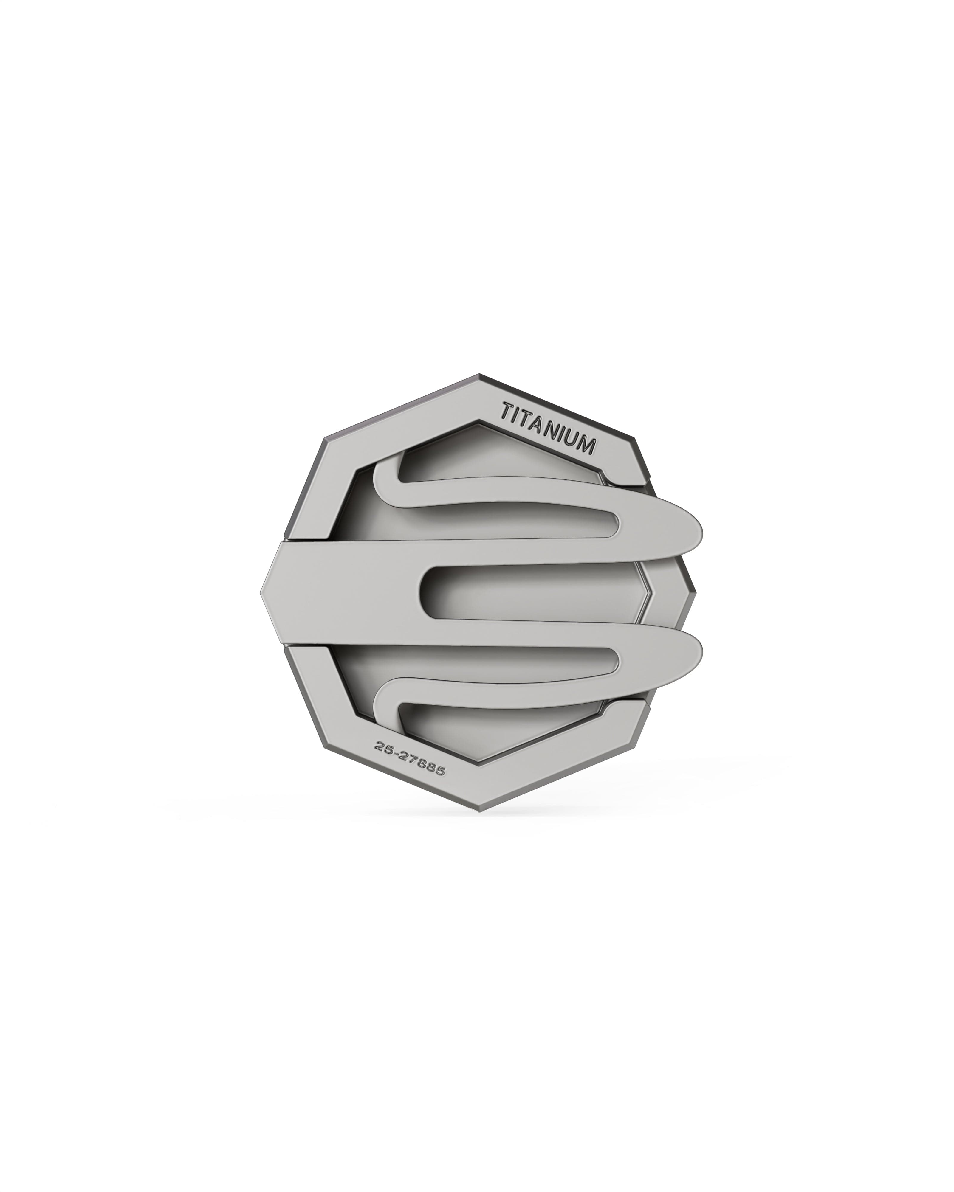 Men's  Silver Titanium Button Cover with Matte Finish