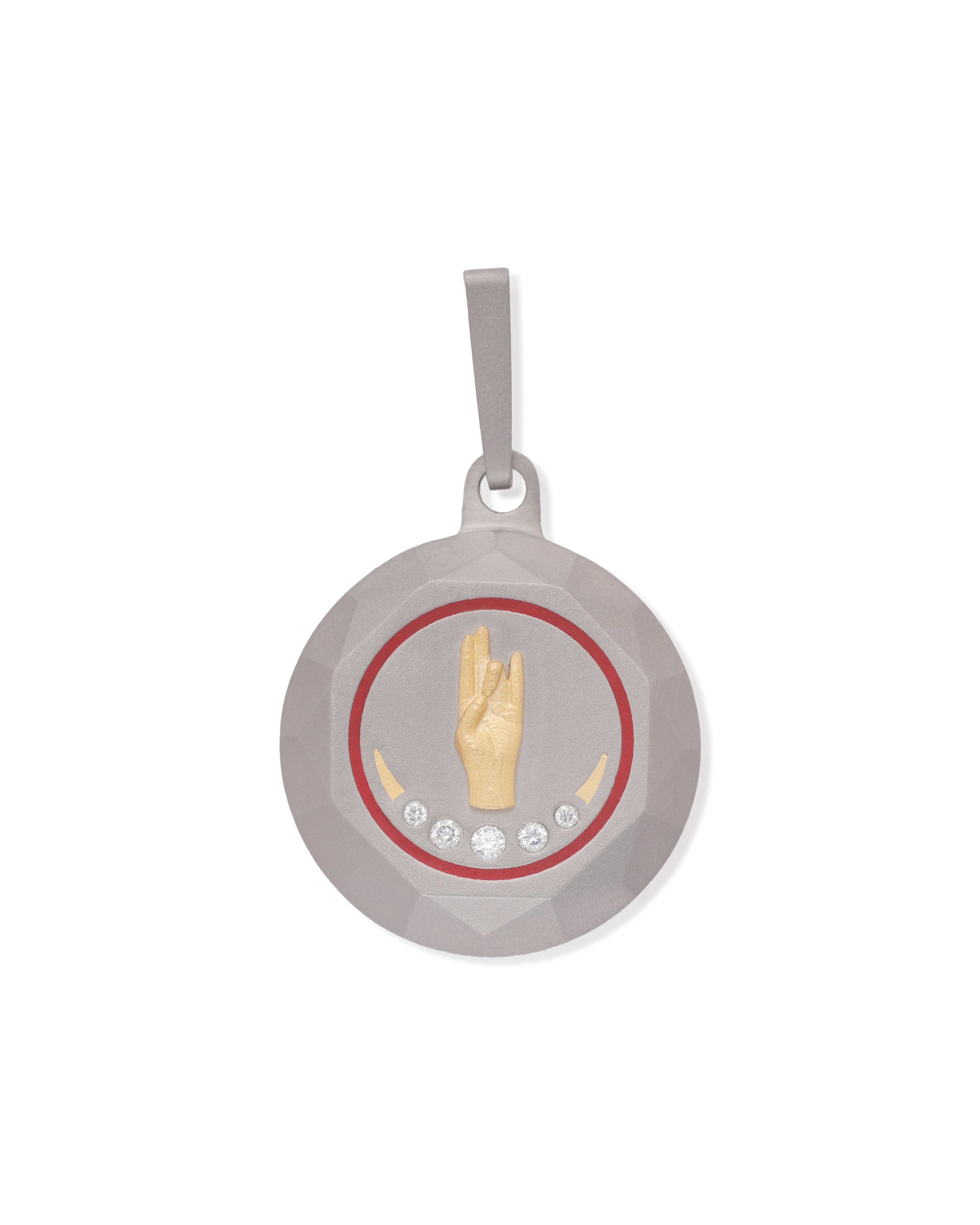 Unisex  Silver Titanium Pendant with Matte Finish