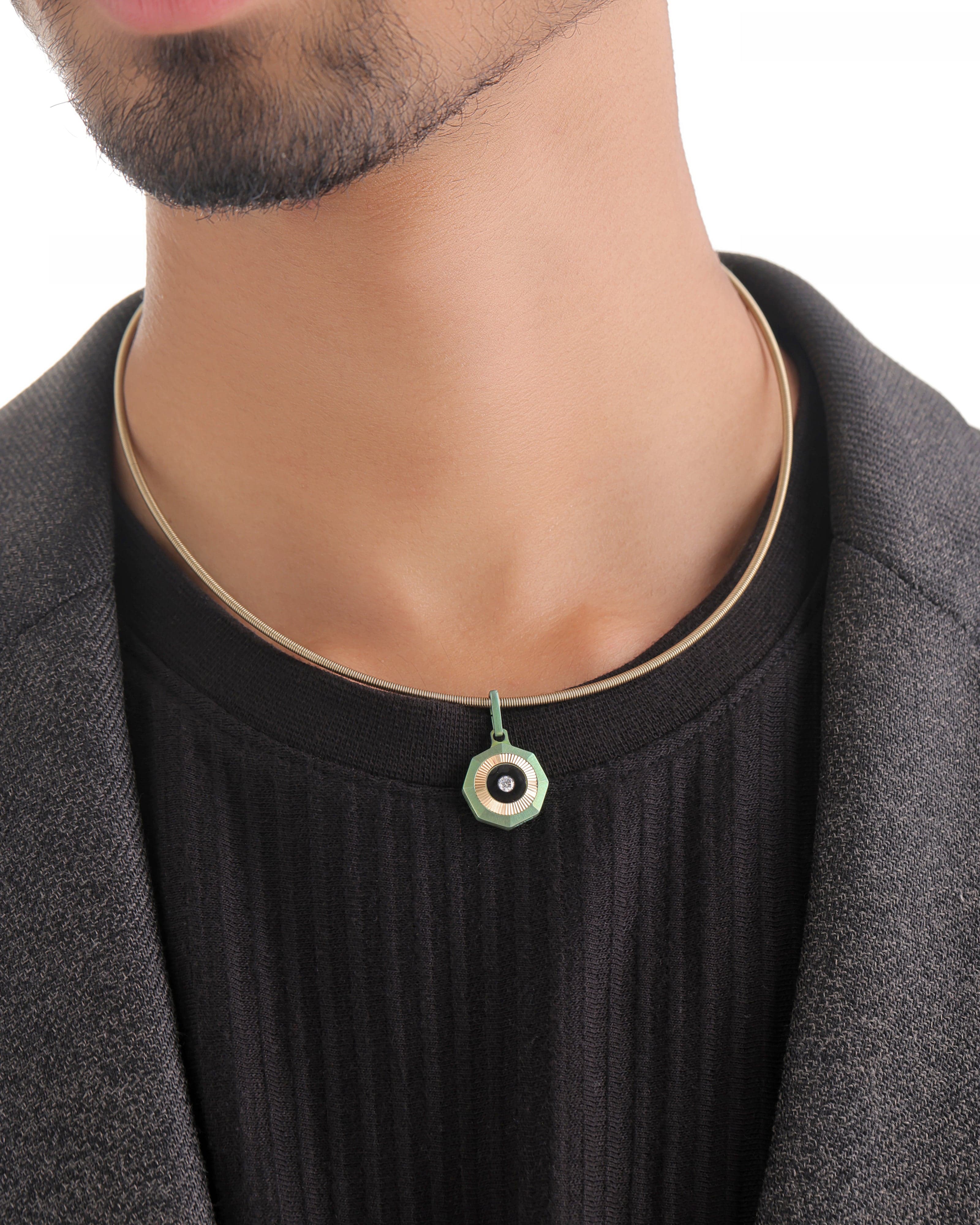 Vibes – Titanium Pendant in Green Color.