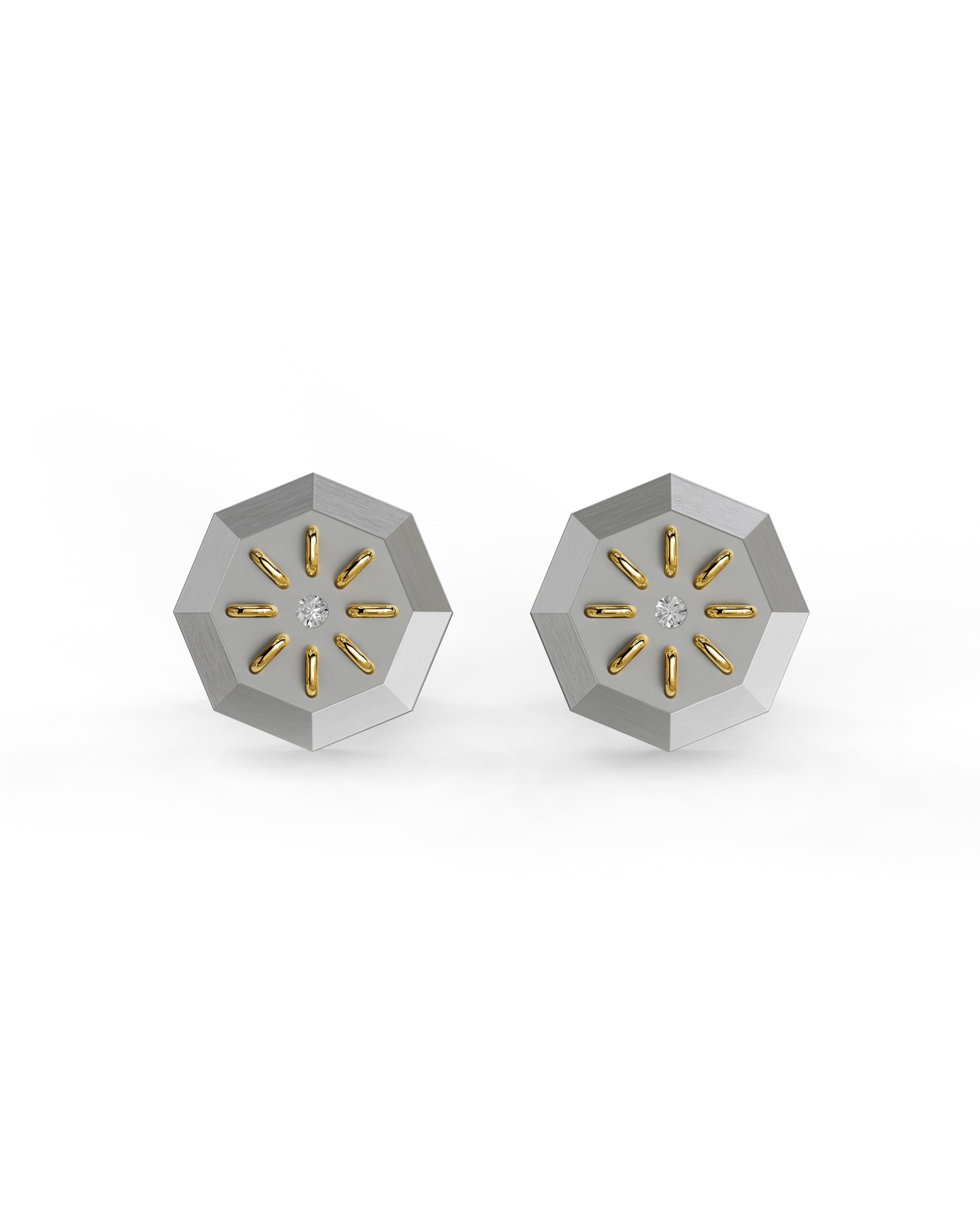 Men's  Silver Titanium Cufflink with Matte Finish