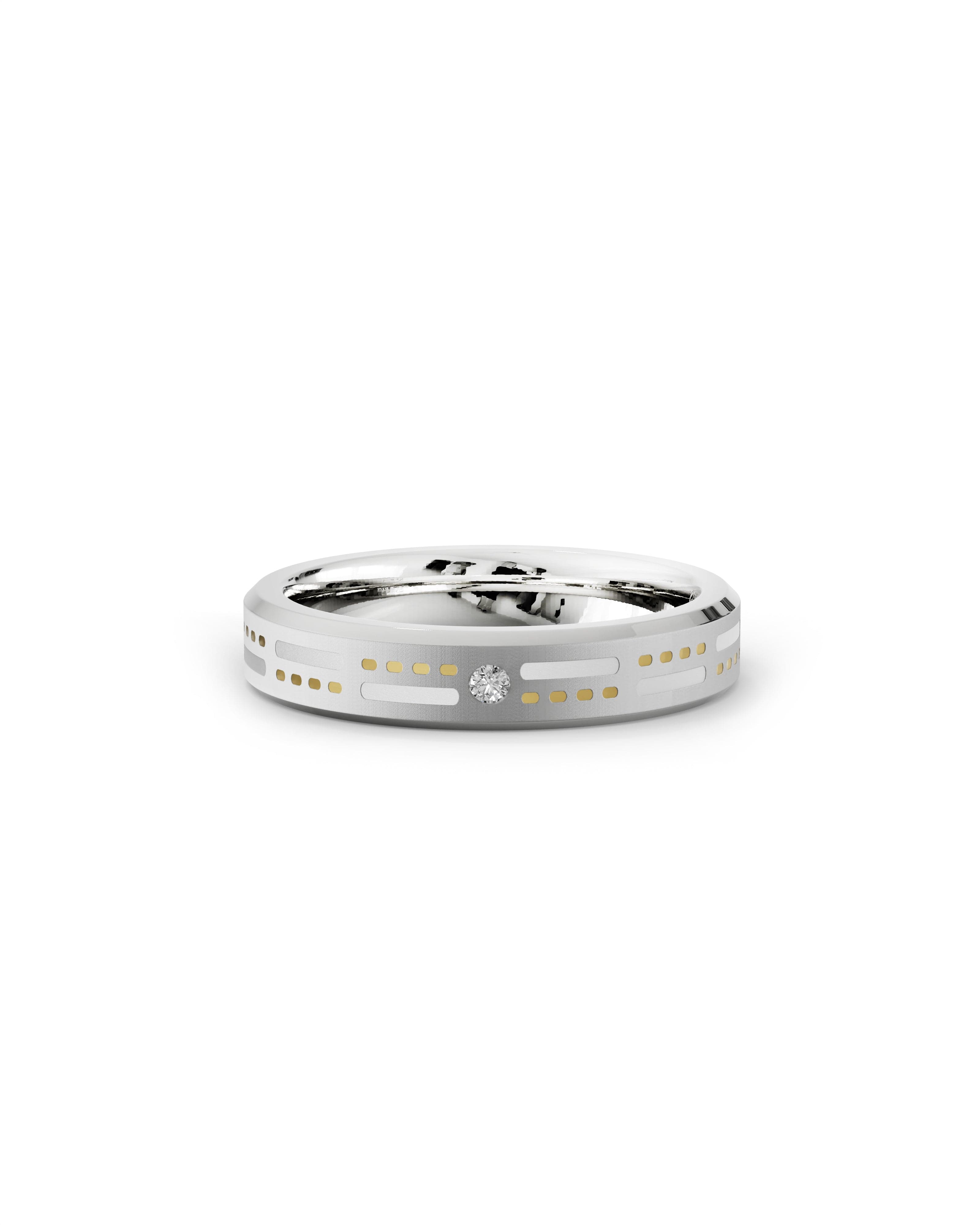 Mens's Silver Titanium Ring with Matte Finish