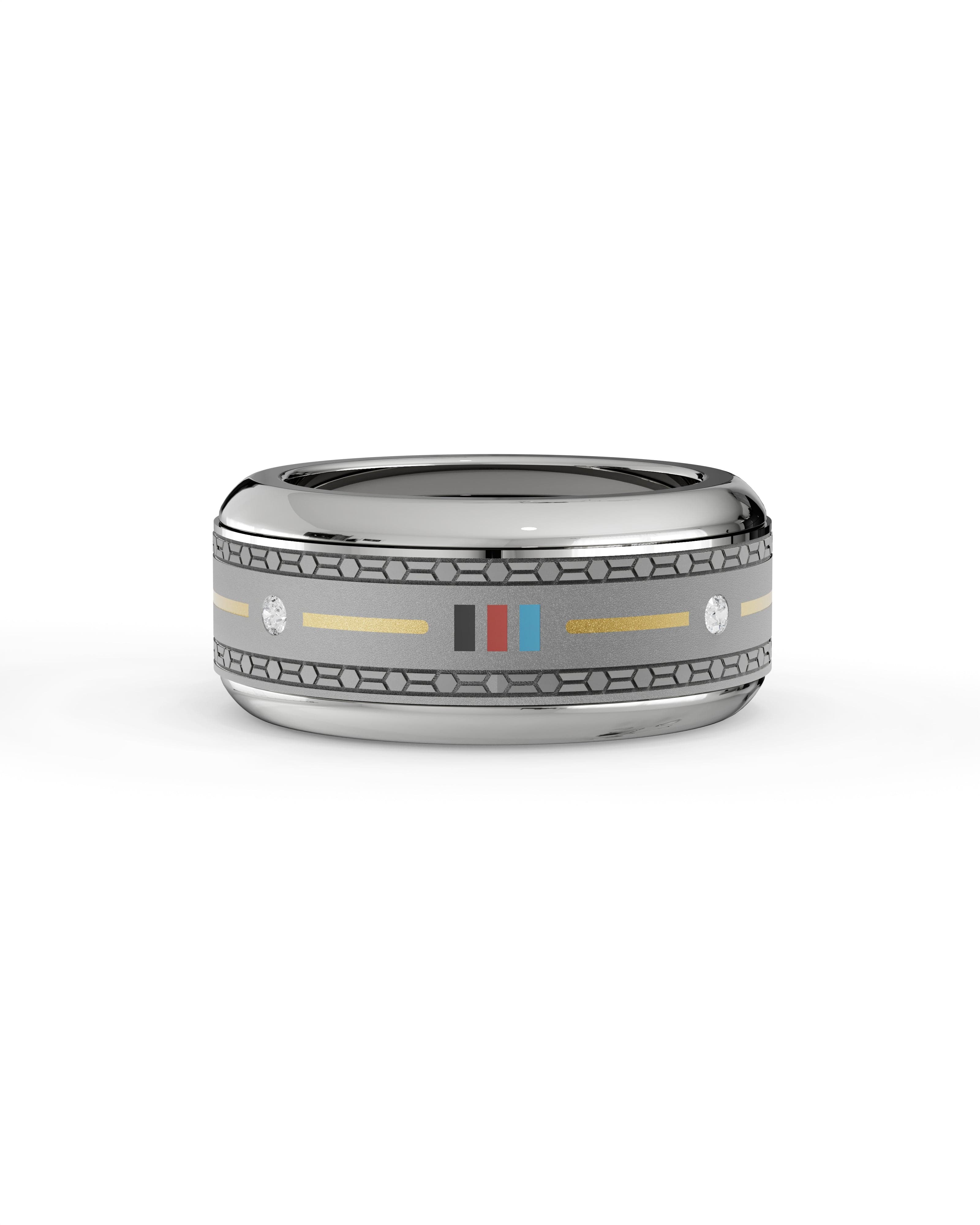 Mens's Silver Titanium Ring with Matte Finish