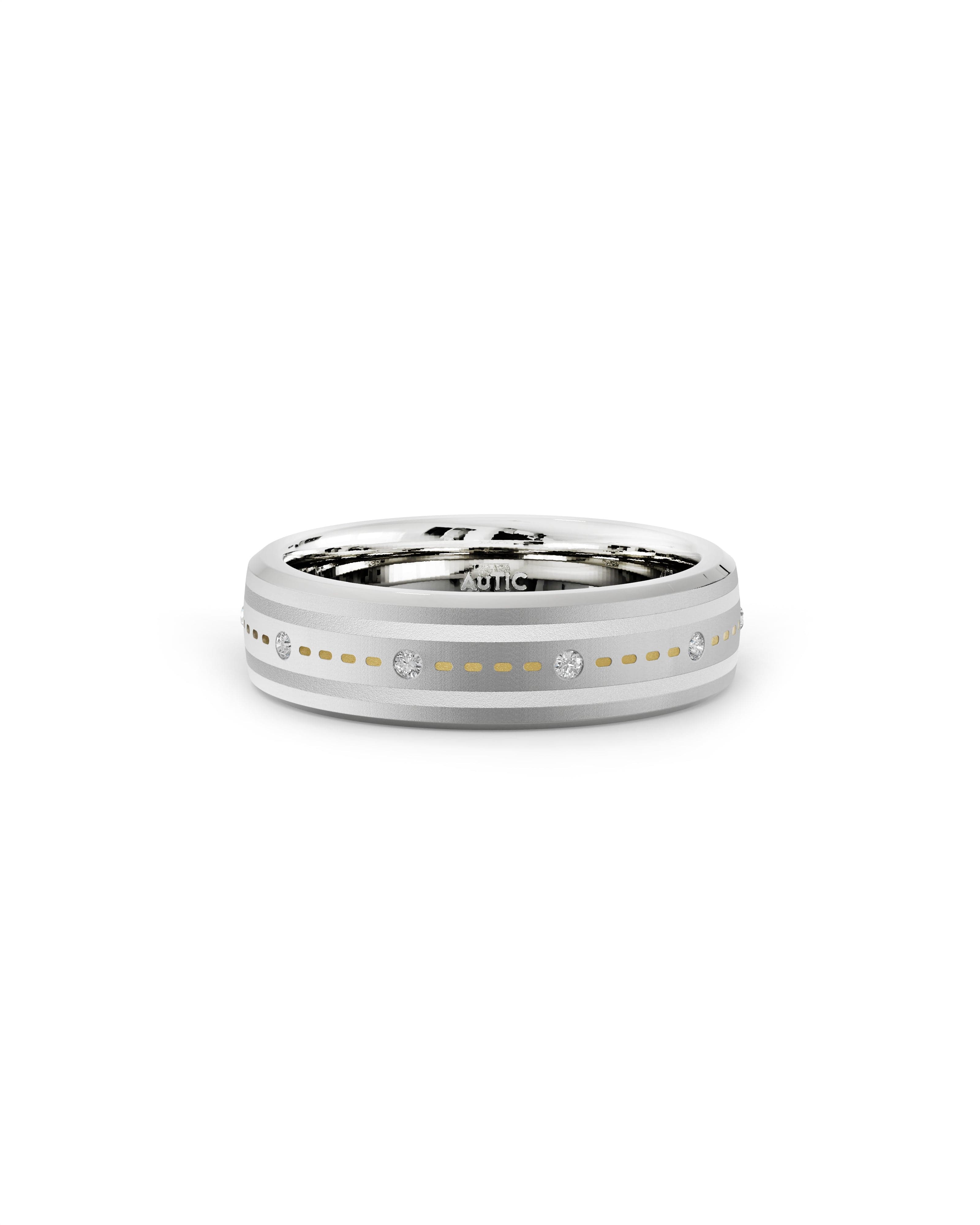 Mens's Silver Titanium Ring with Matte Finish