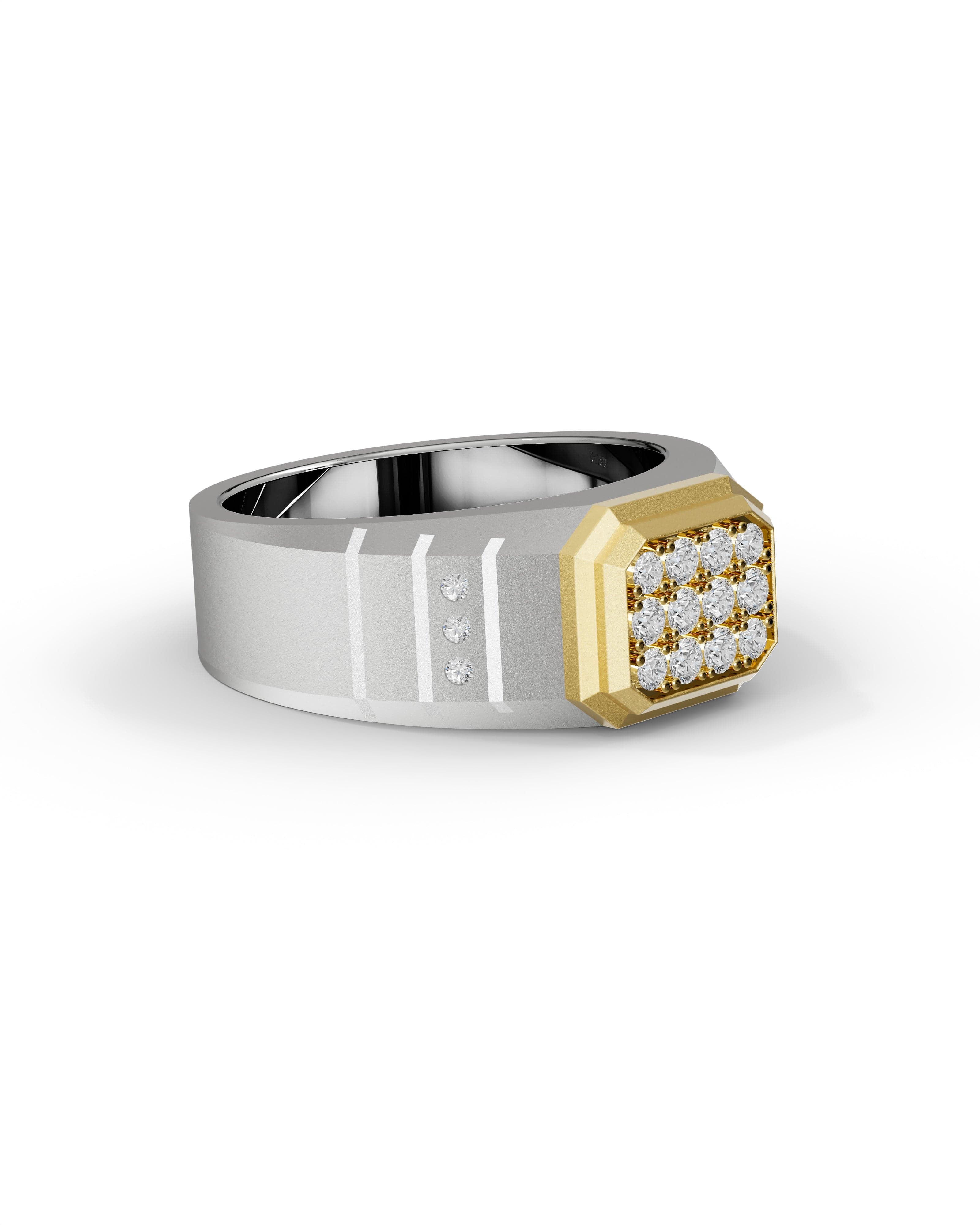 Men's Silver Titanium Ring with Matte Finish