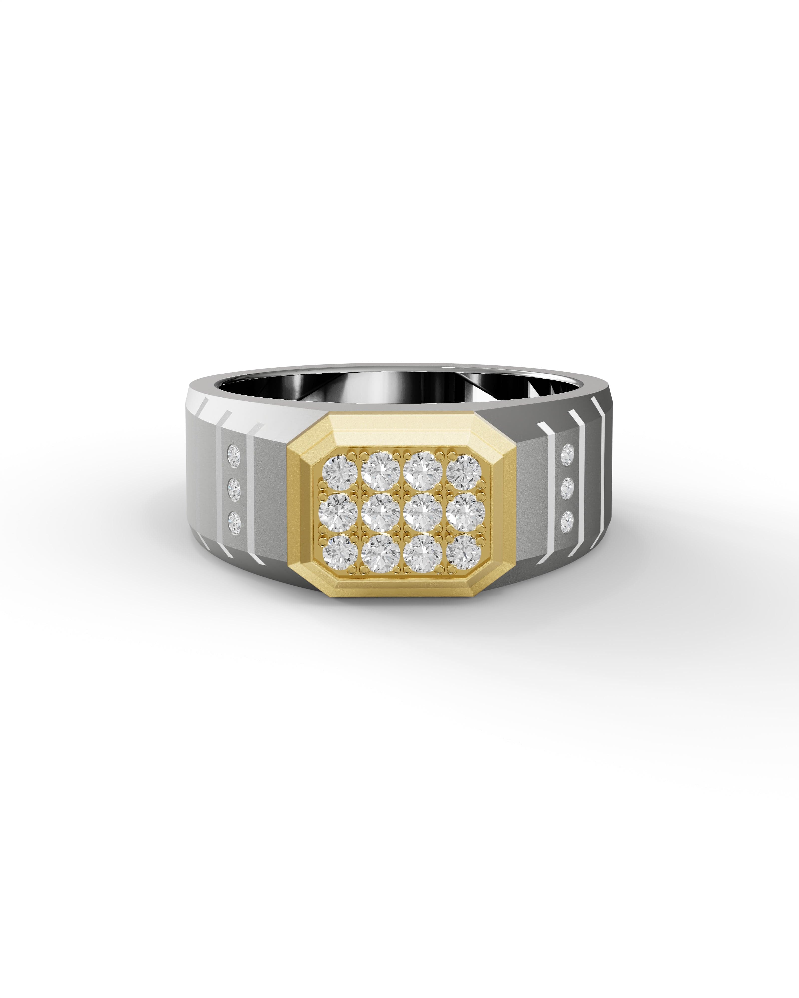 Men's Silver Titanium Ring with Matte Finish