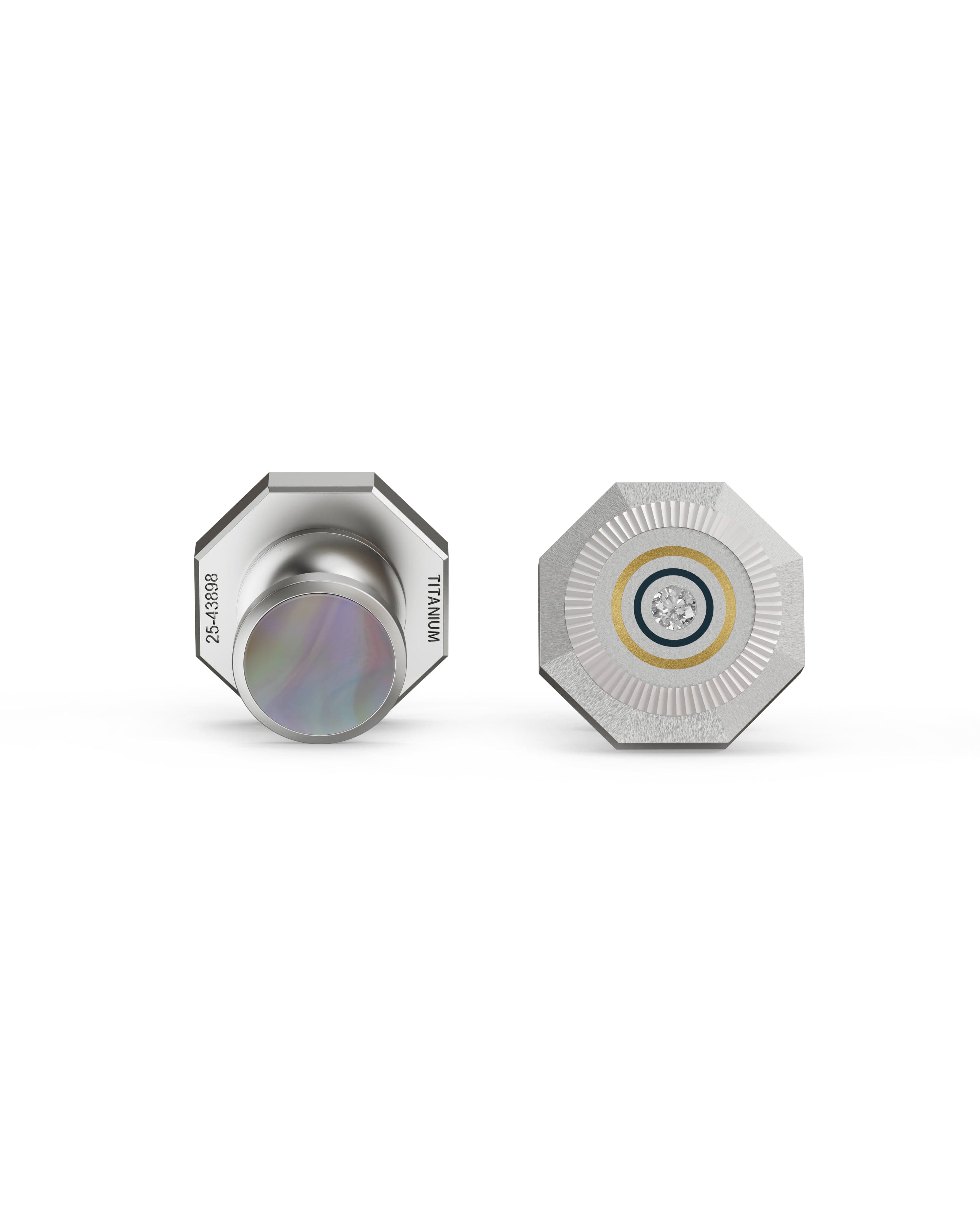 Men's  Silver Titanium Cufflinks with Matte Finish