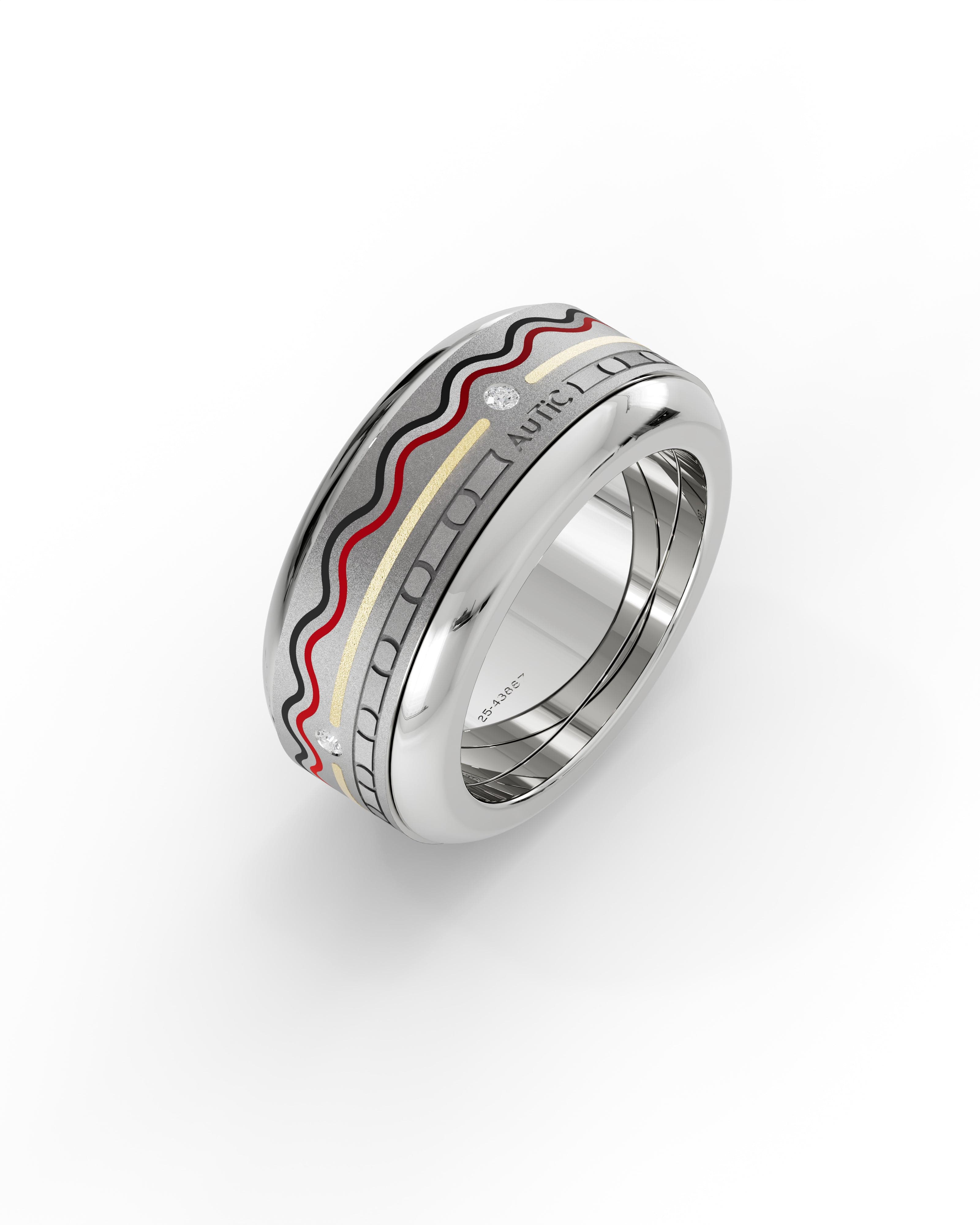 Mens's Silver Titanium Ring with Matte Finish