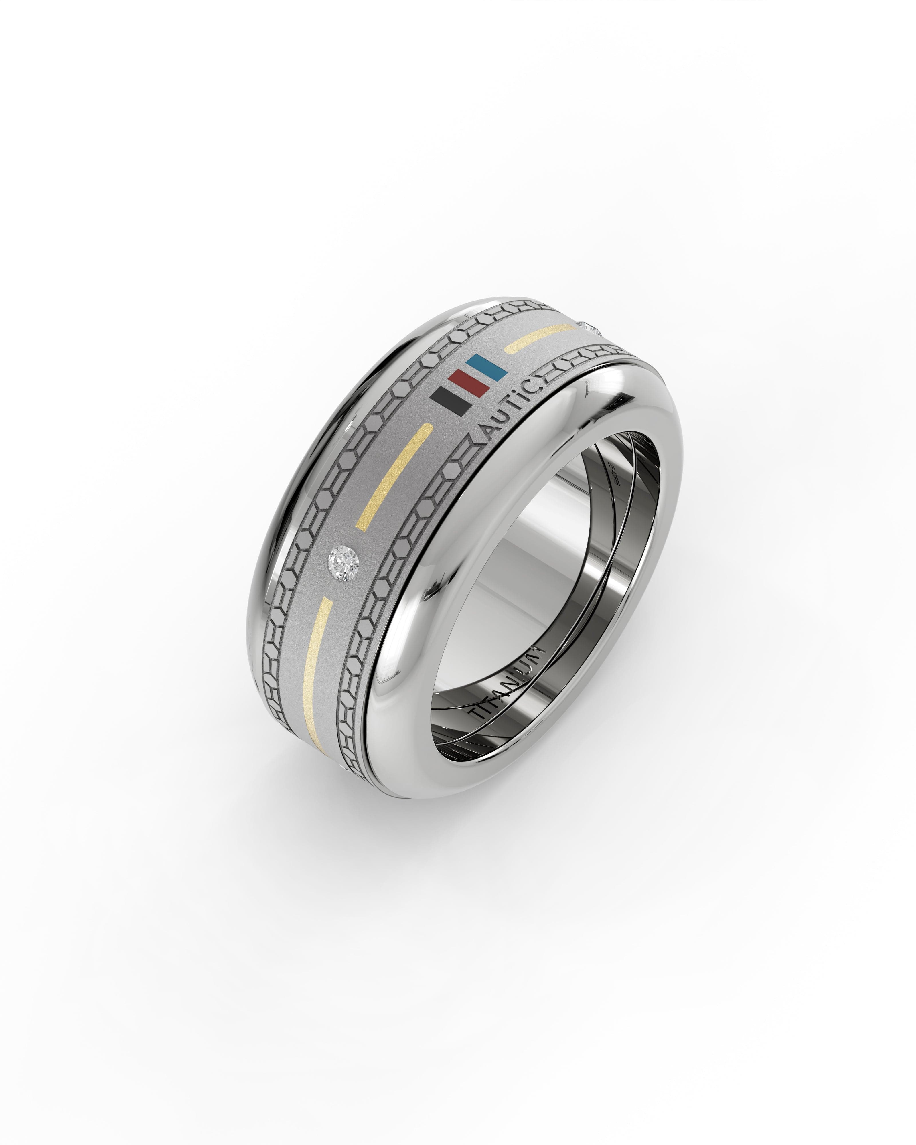 Mens's Silver Titanium Ring with Matte Finish