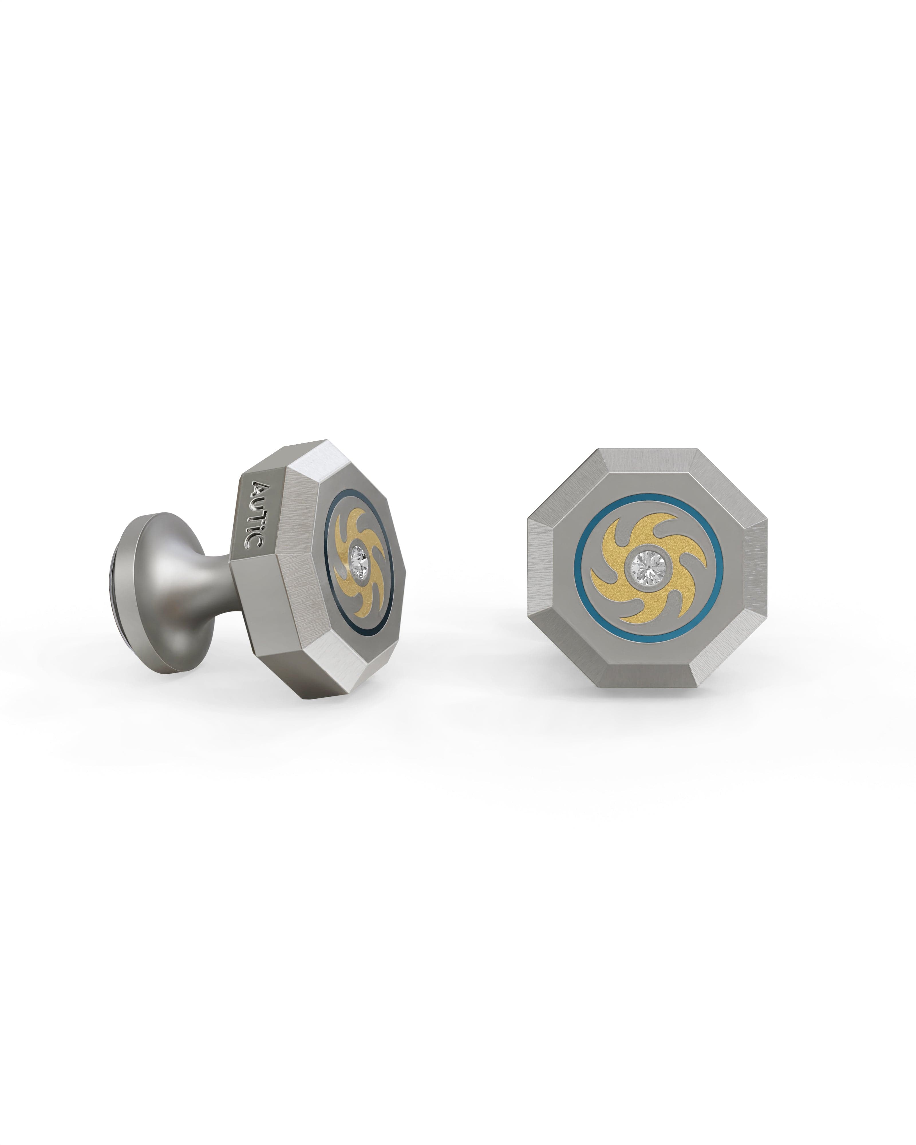 Men's  Silver Titanium Cufflink with Matte Finish