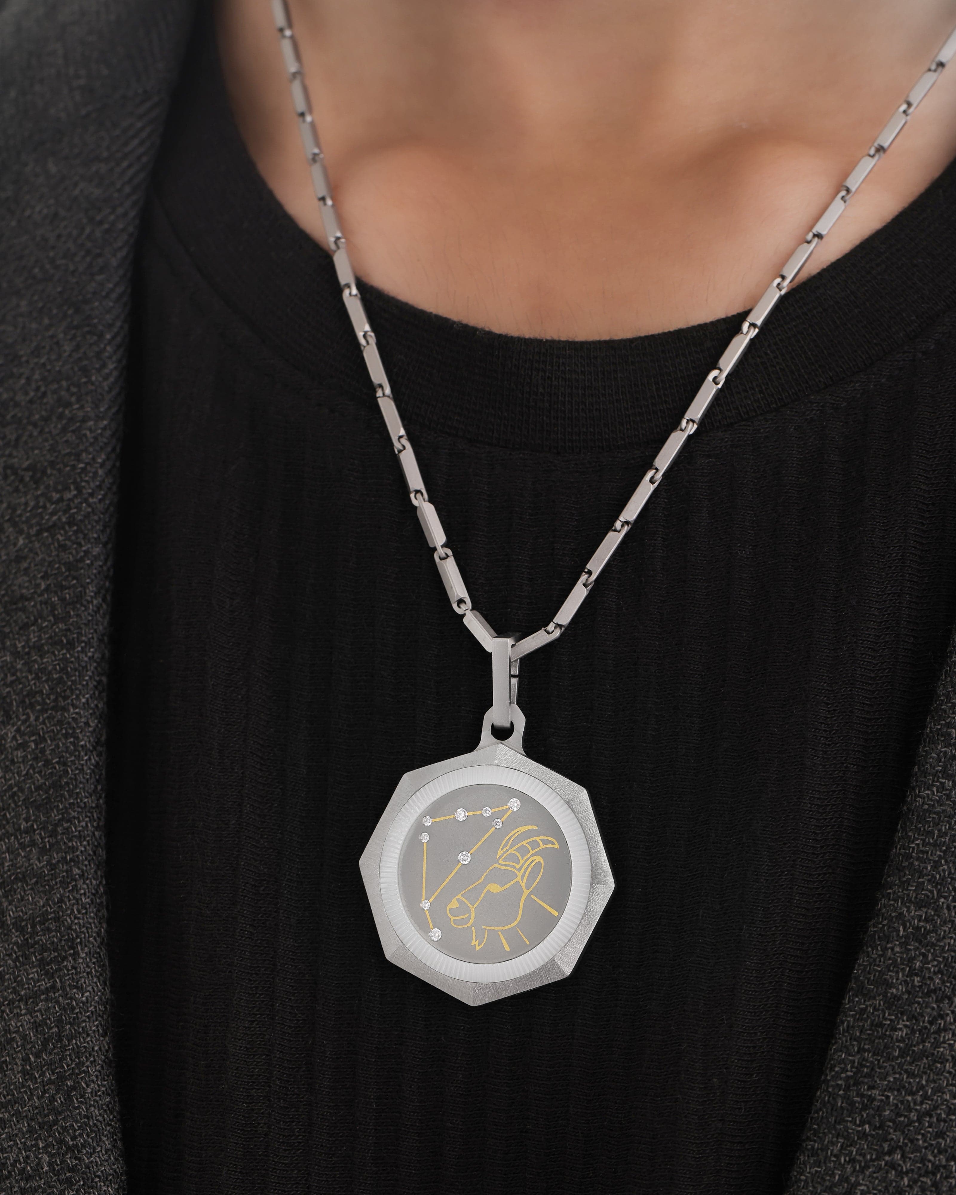 Capricorn – Titanium Zodiac Pendant.