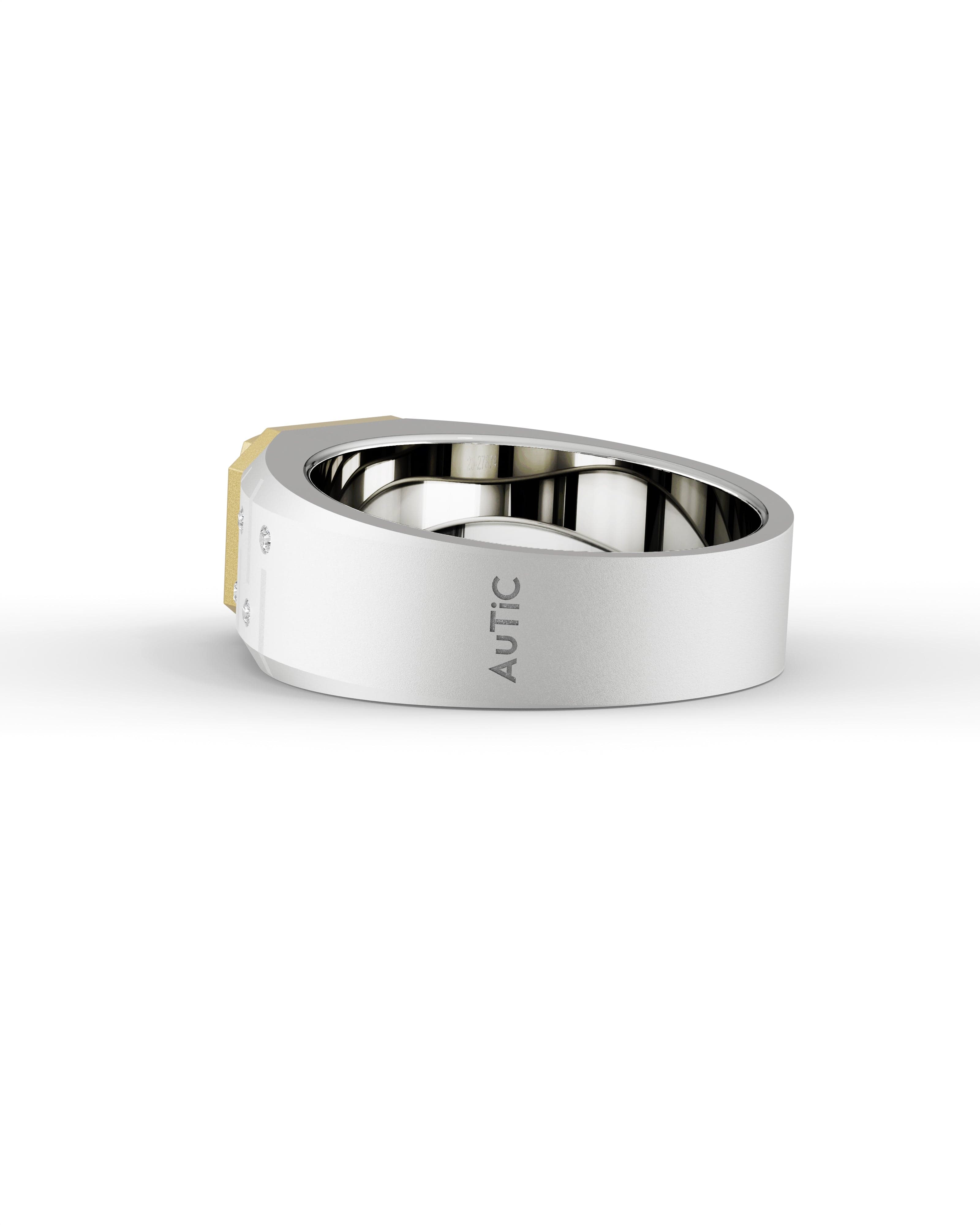 Men's Silver Titanium Ring with Matte Finish
