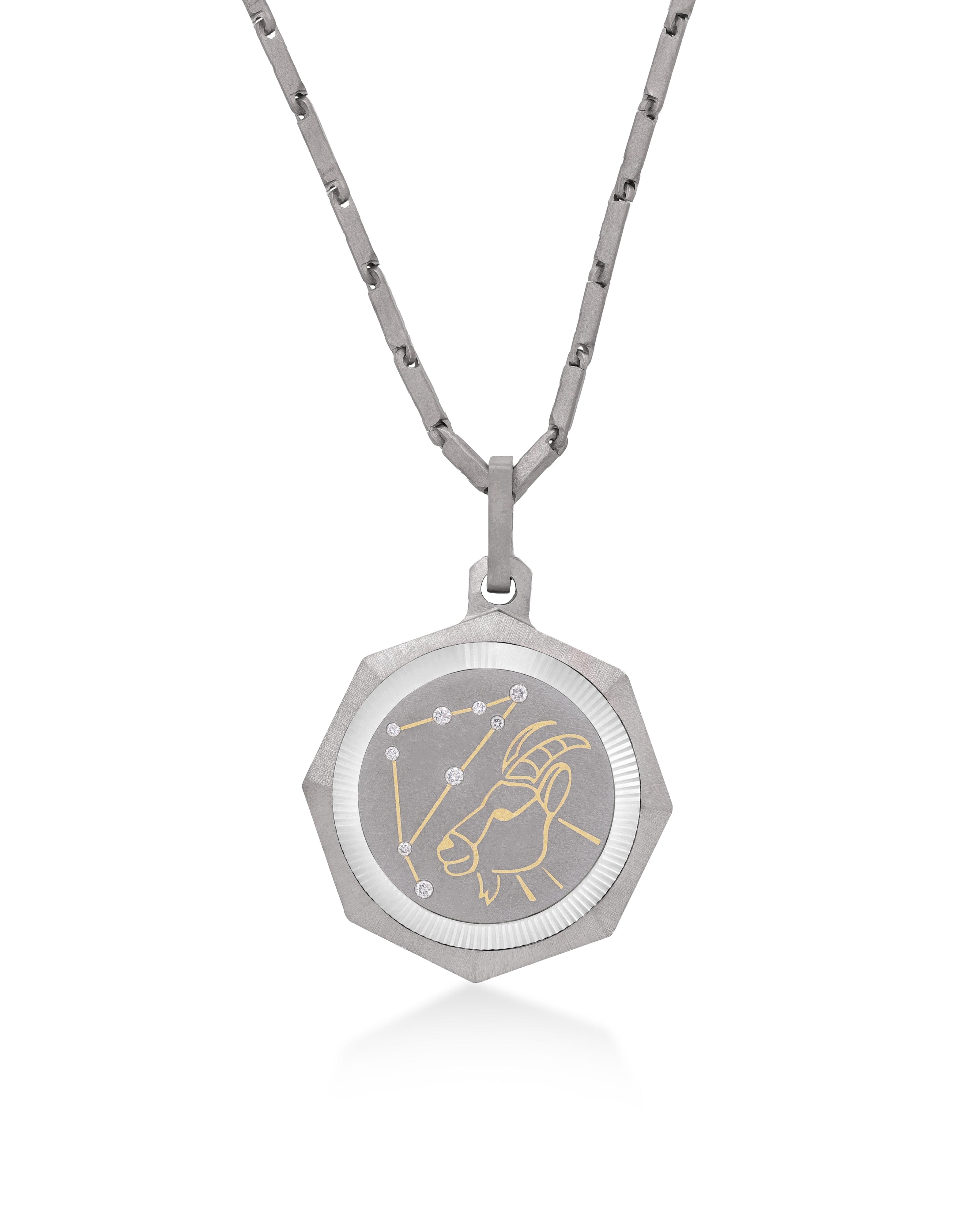 Capricorn – Titanium Zodiac Pendant.