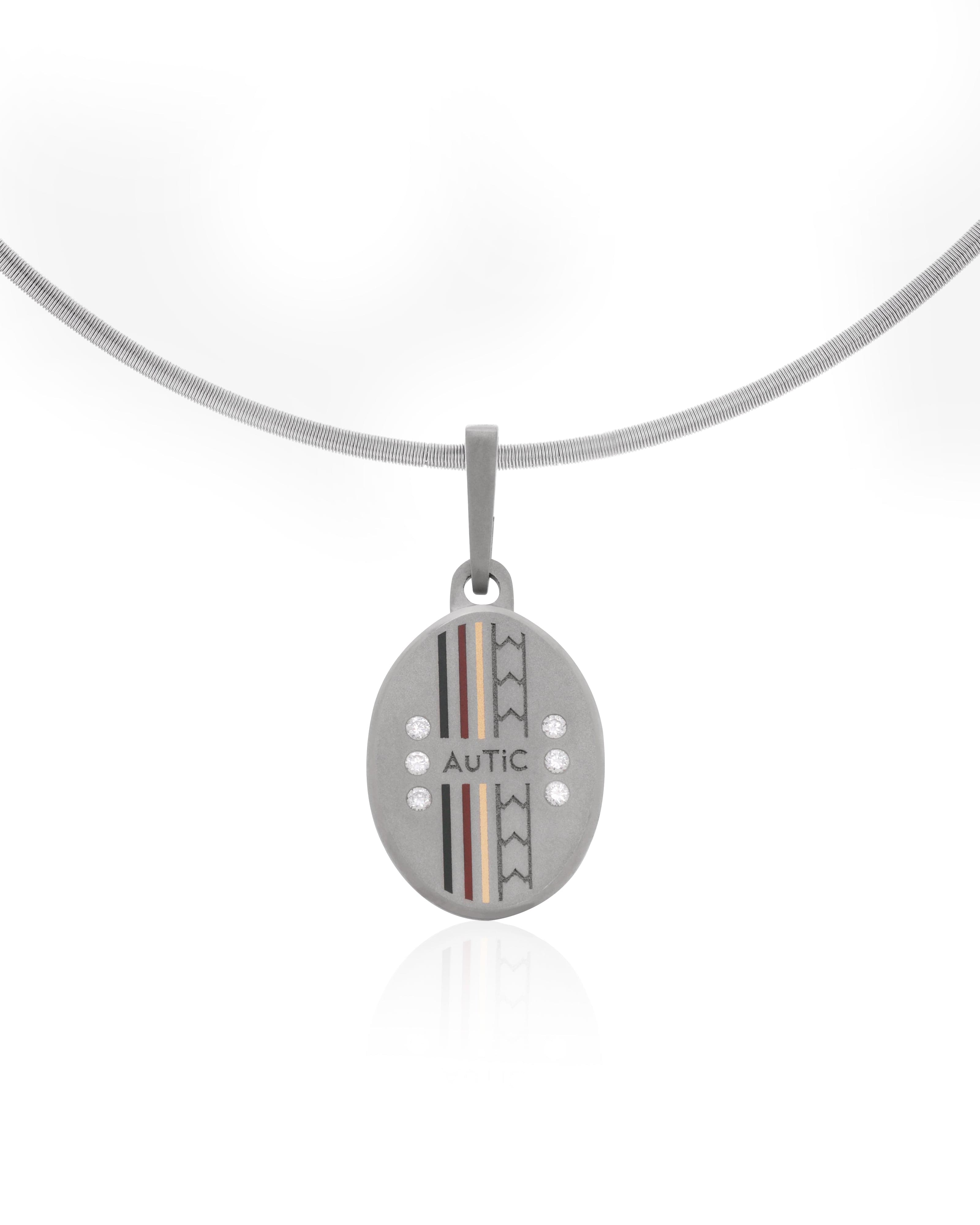Mens's Silver Titanium Pendant with Matte Finish