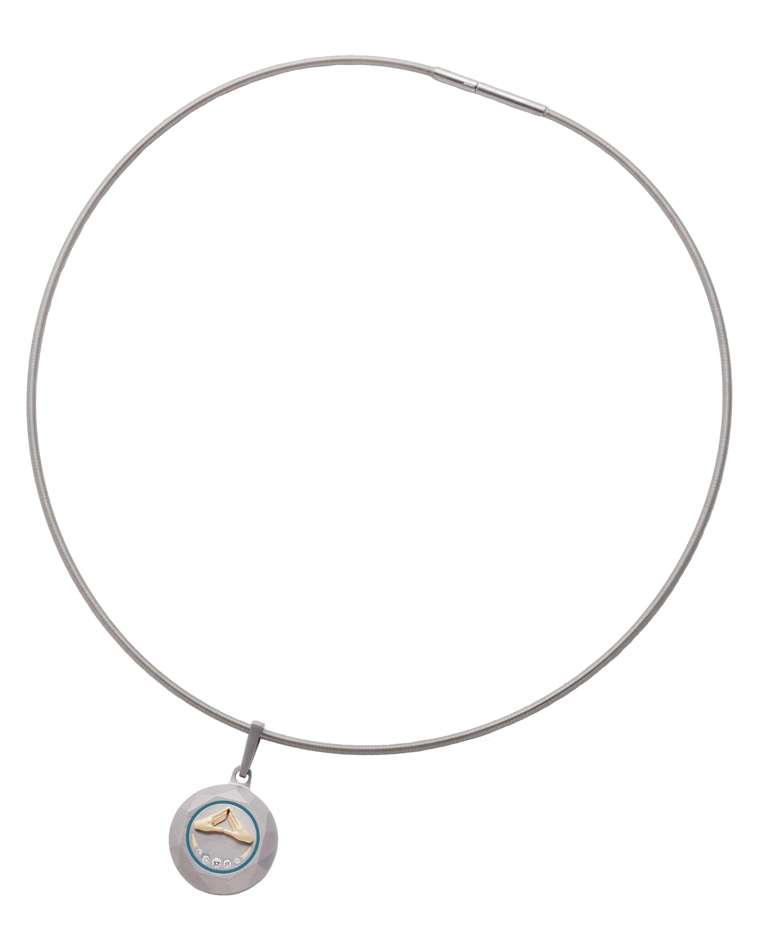 Unisex  Silver Titanium Pendant with Matte Finish