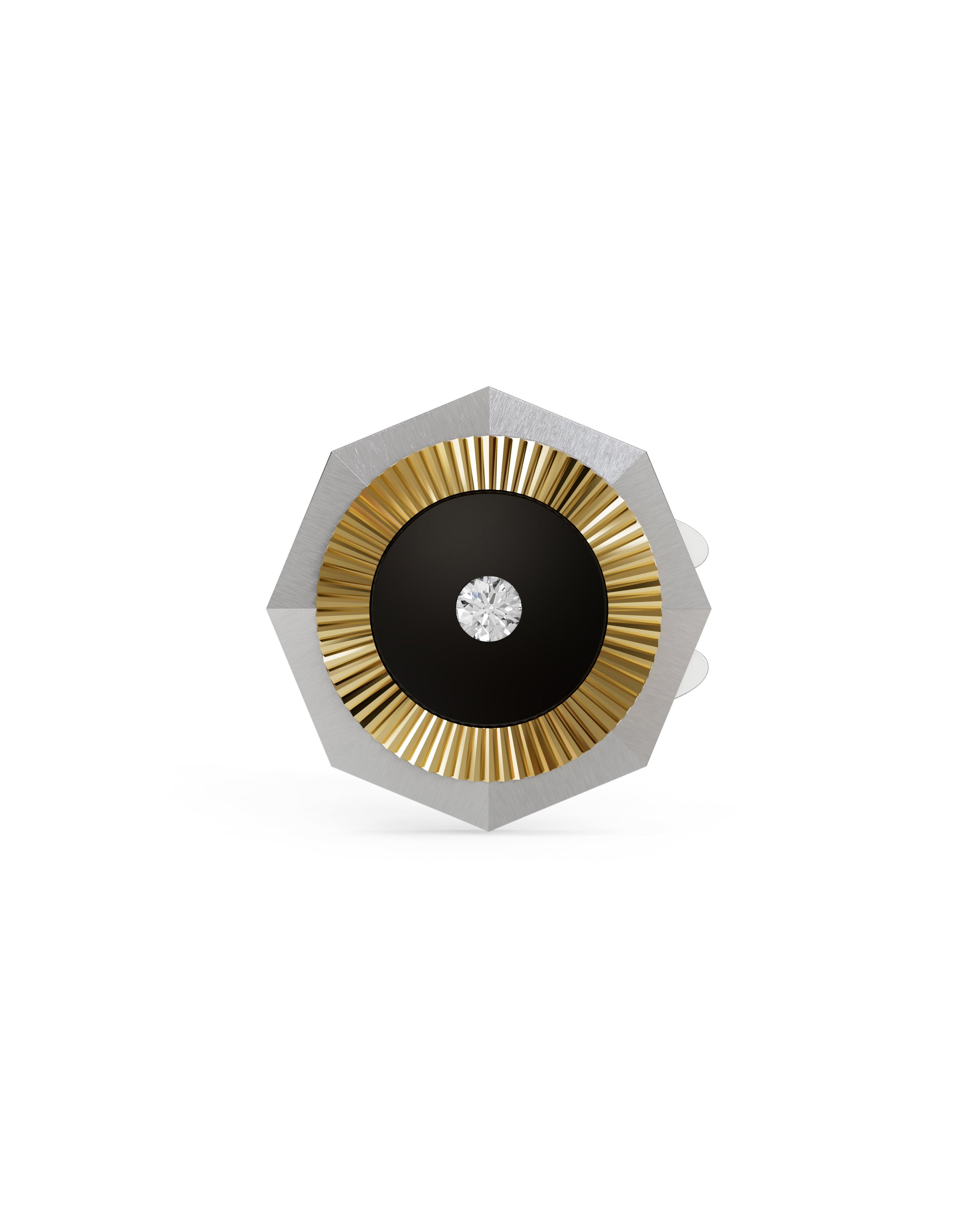 Men's  Silver Titanium Button Cover with Matte Finish