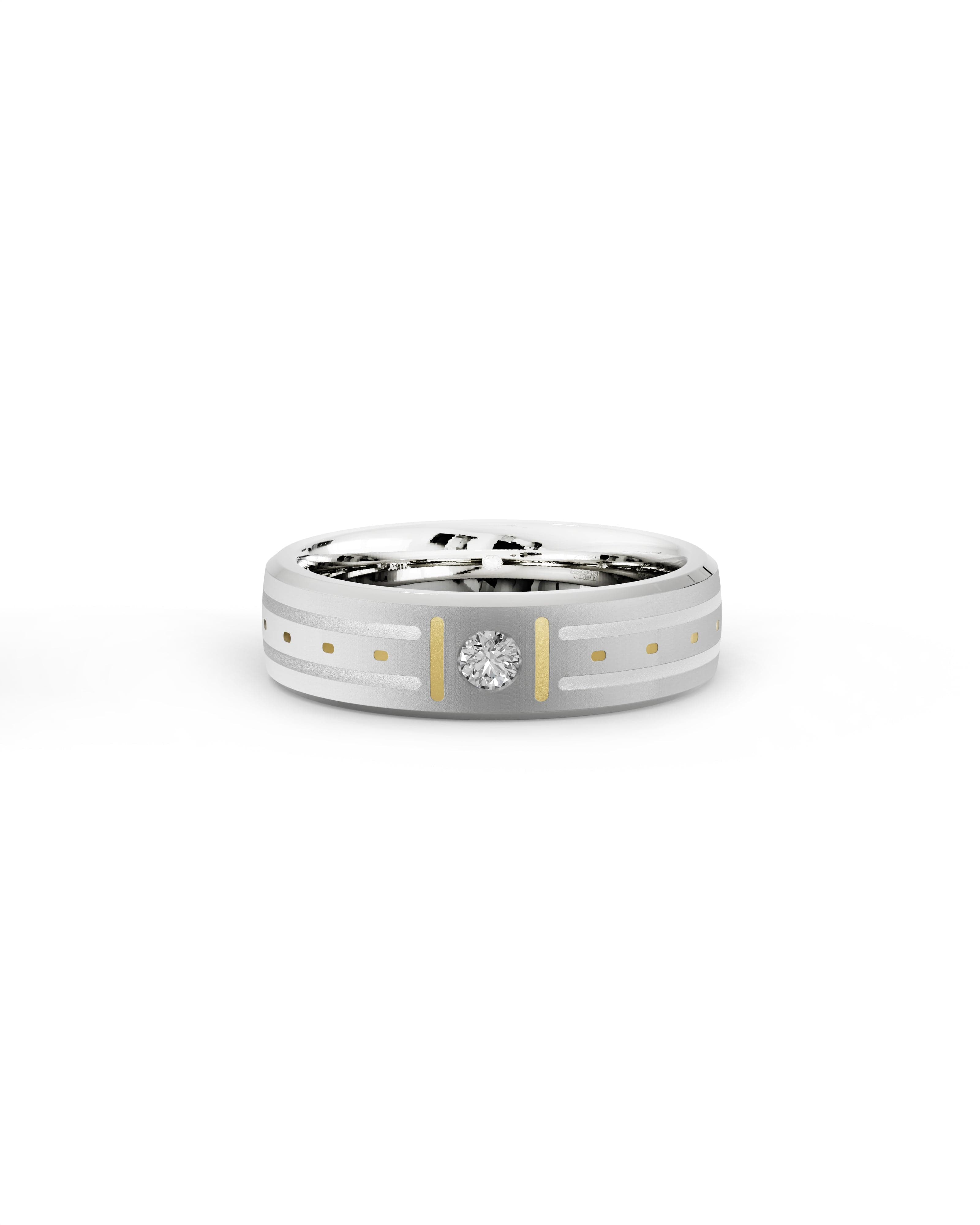 Mens's Silver Titanium Ring with Matte Finish