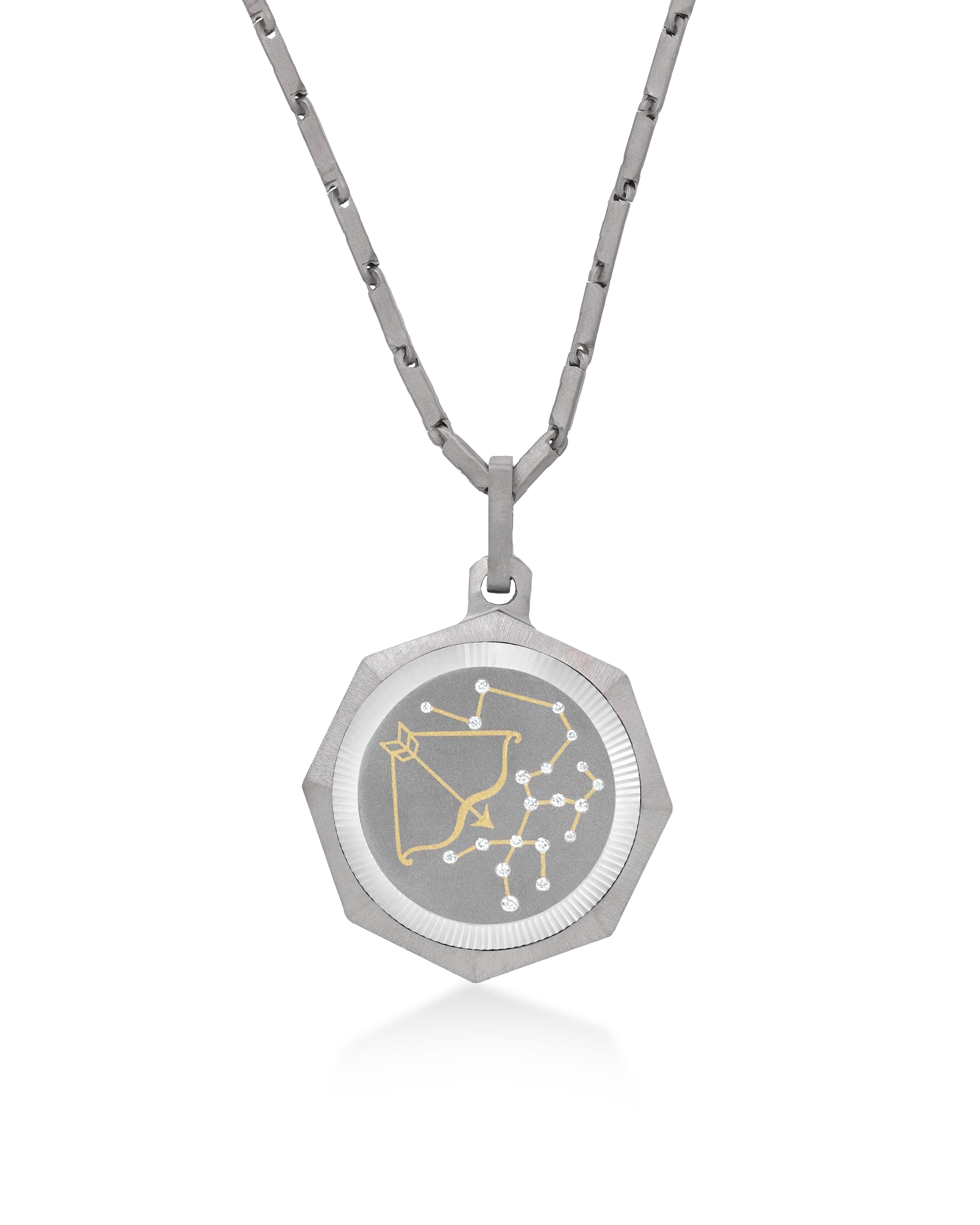 Sagittarius – Titanium Zodiac Pendant.