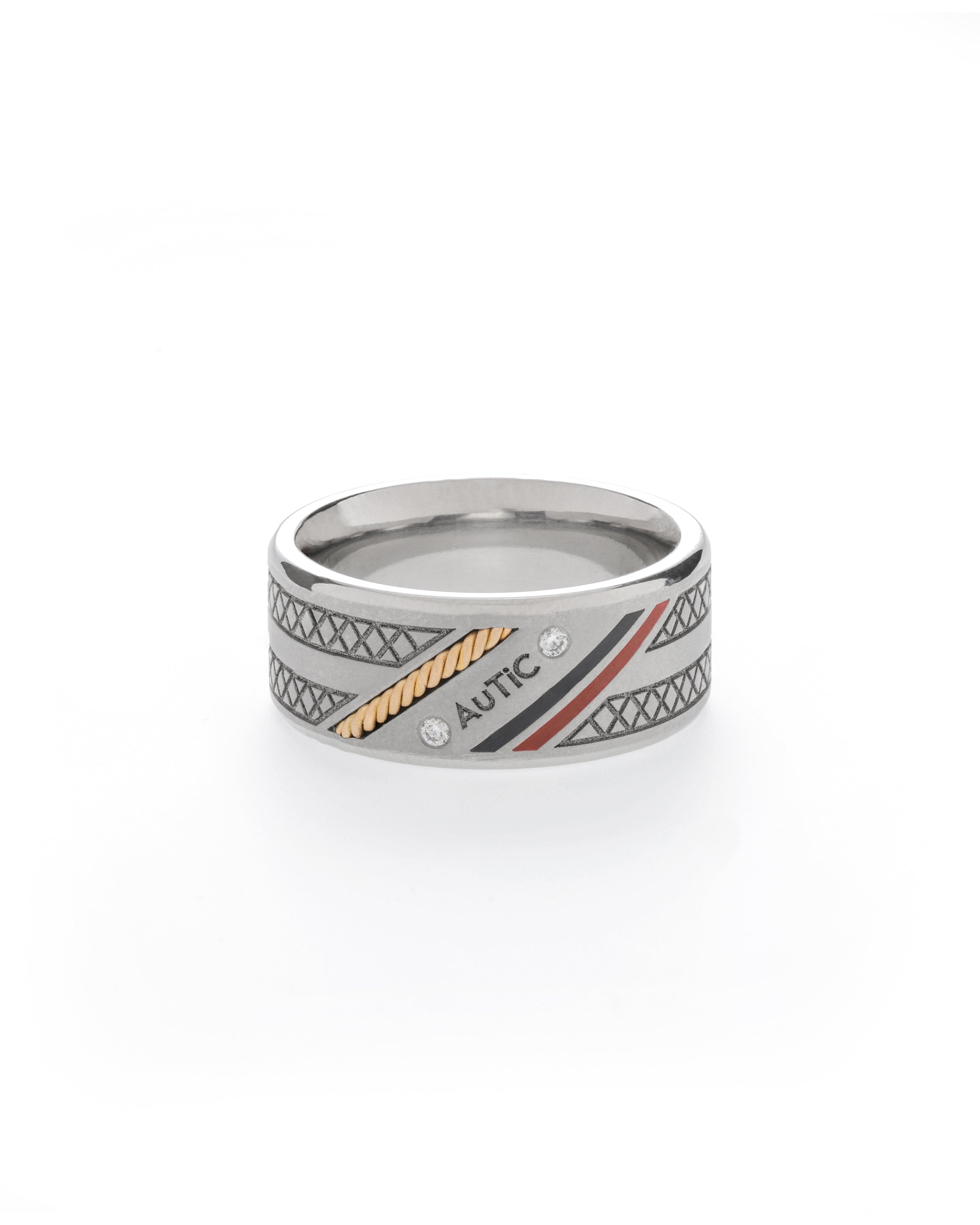 Mens's Silver Titanium Ring with Matte Finish