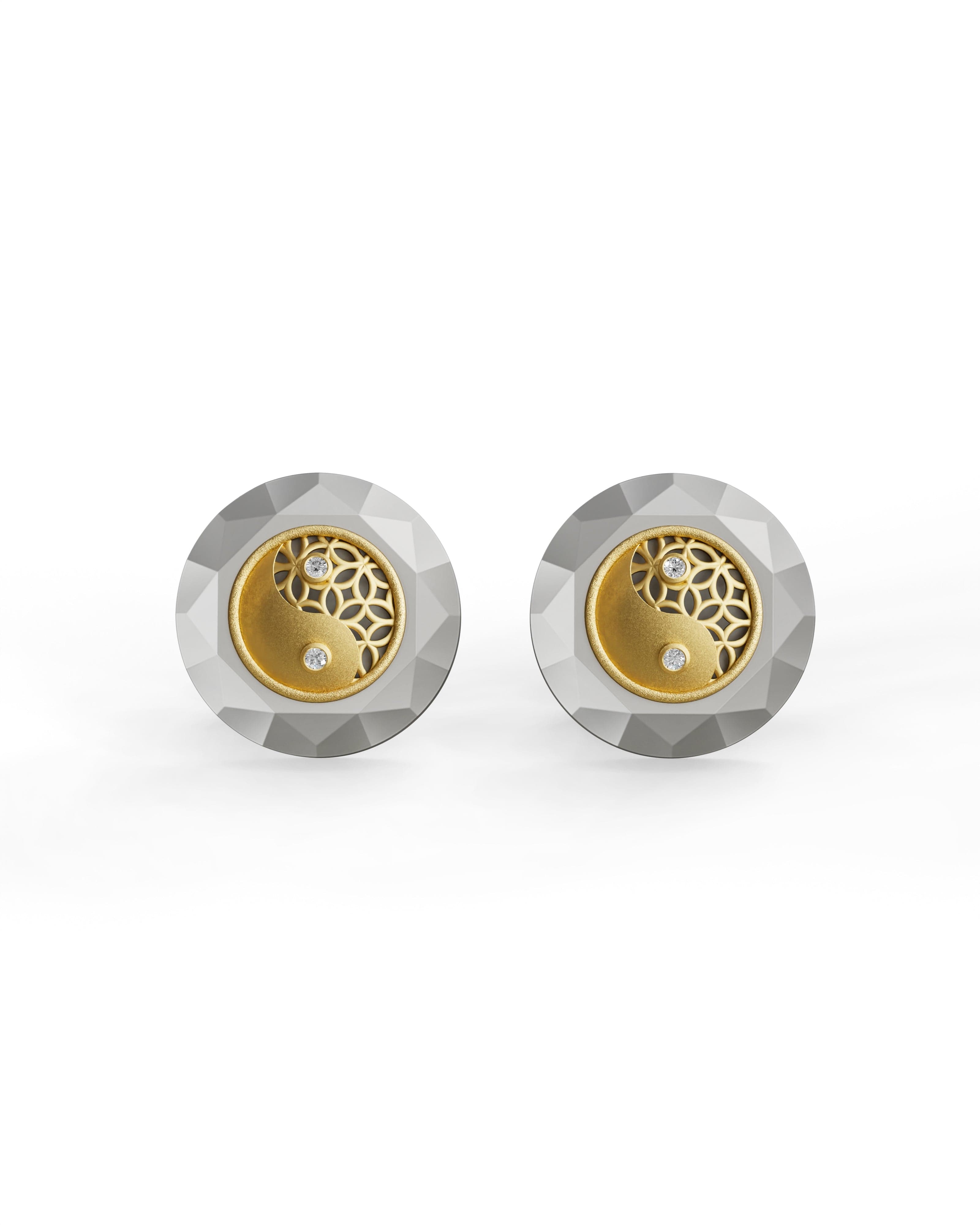 Men's  Silver Titanium Cufflink with Matte Finish